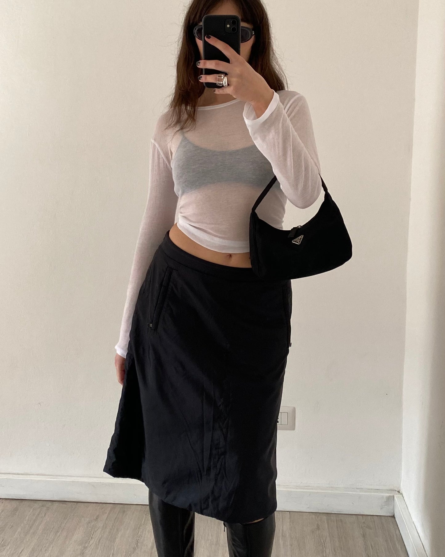 Prada nylon skirt