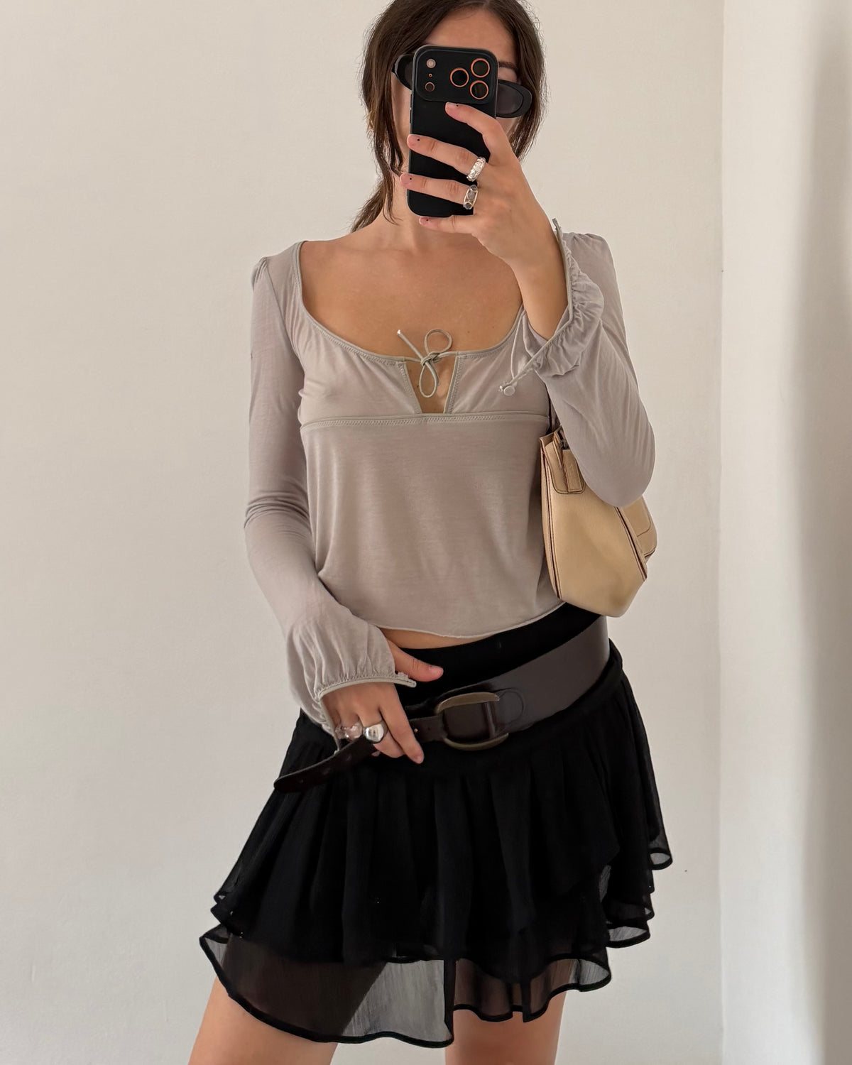 Chiffon mini skirt