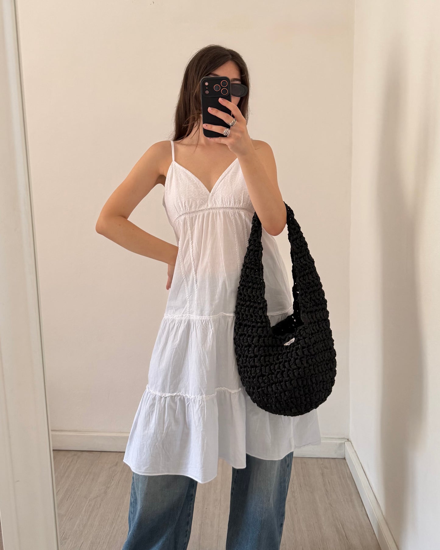 Cotton tiered midi dress