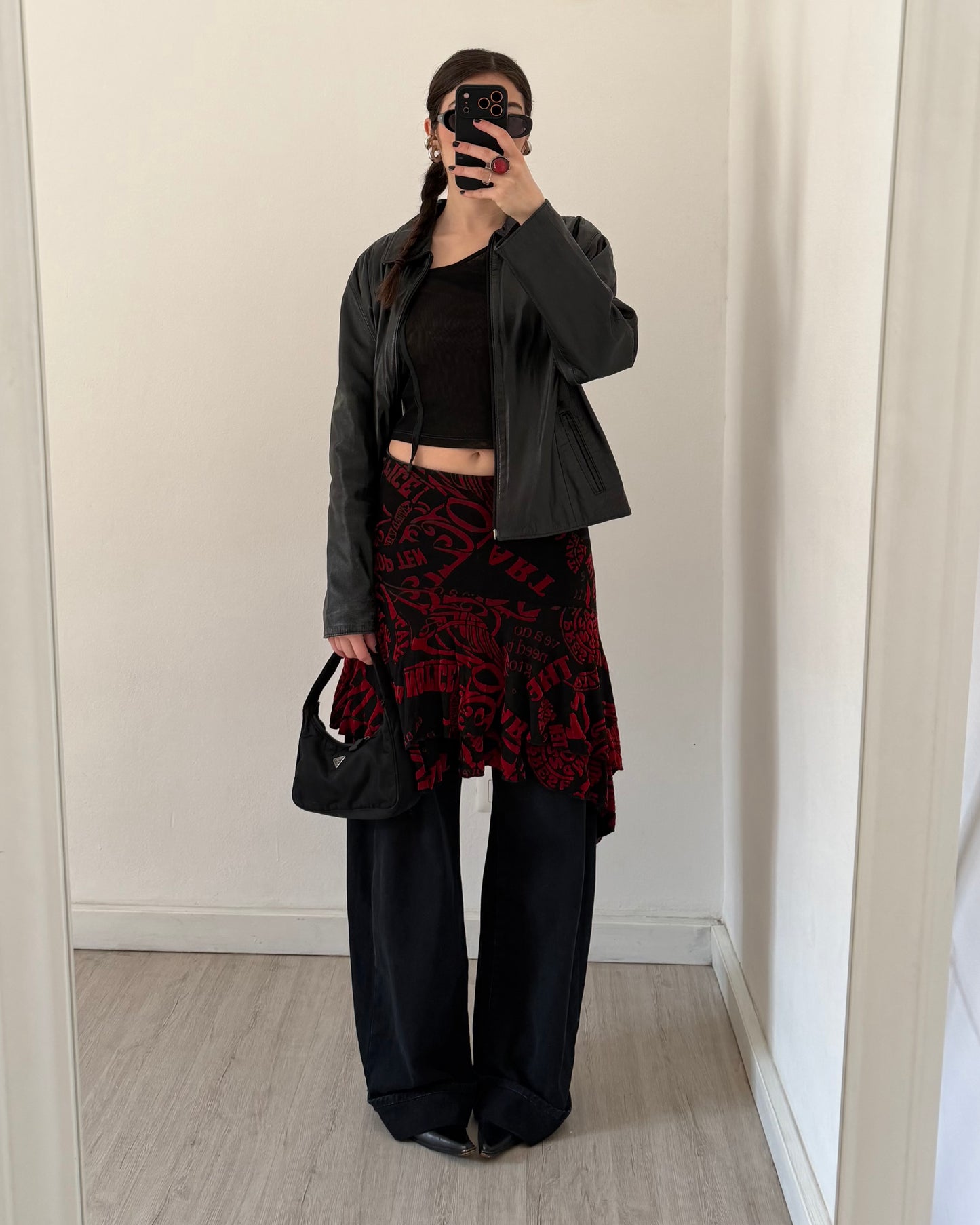 Graphic print midi skirt