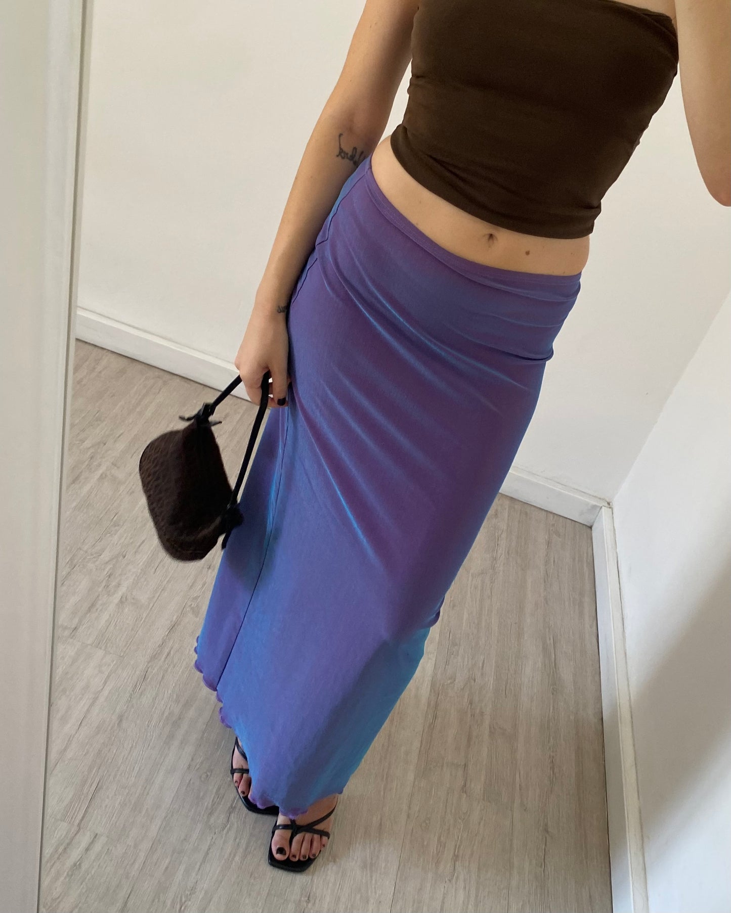 00s iridescent maxi skirt