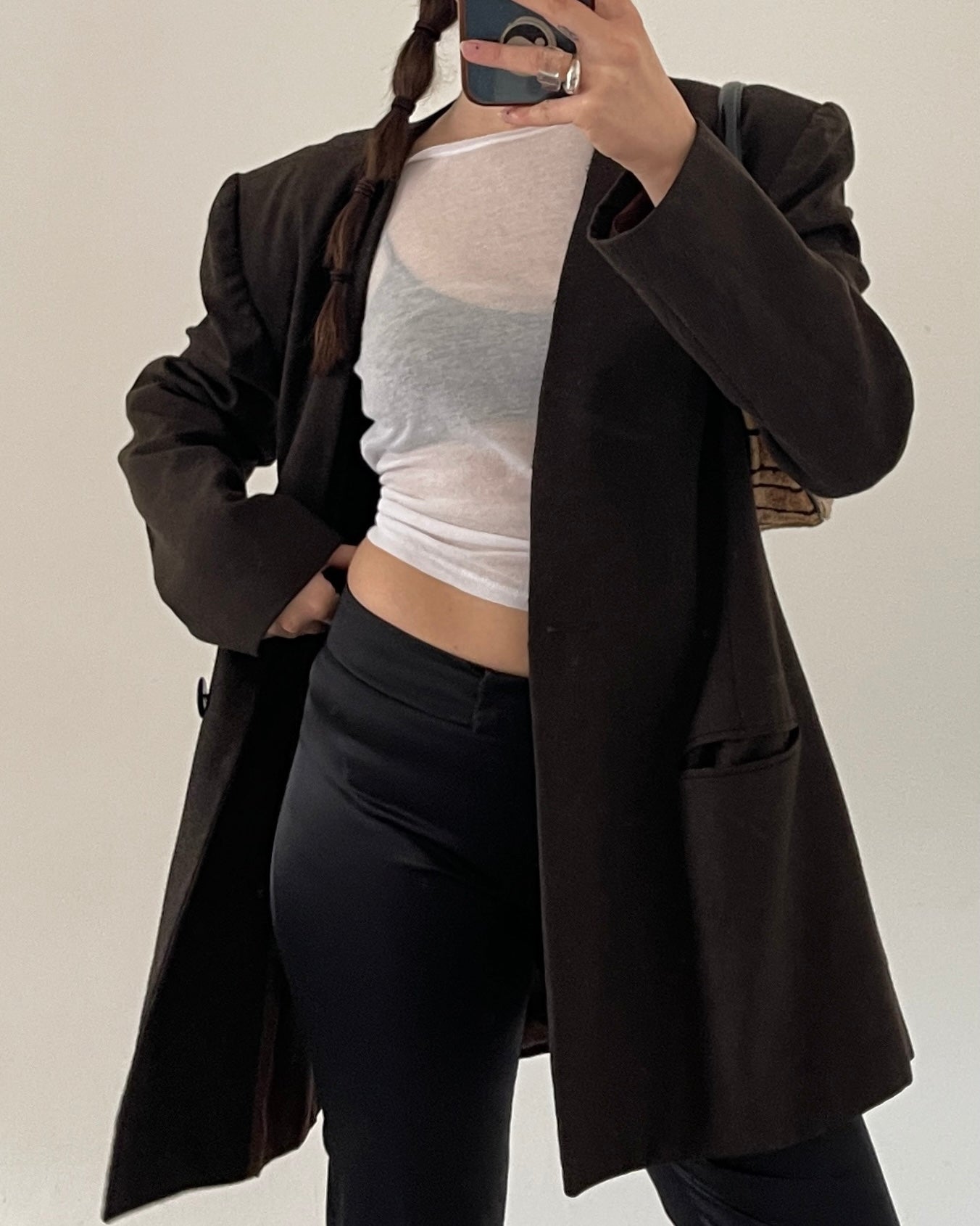 Satin bootcut trousers