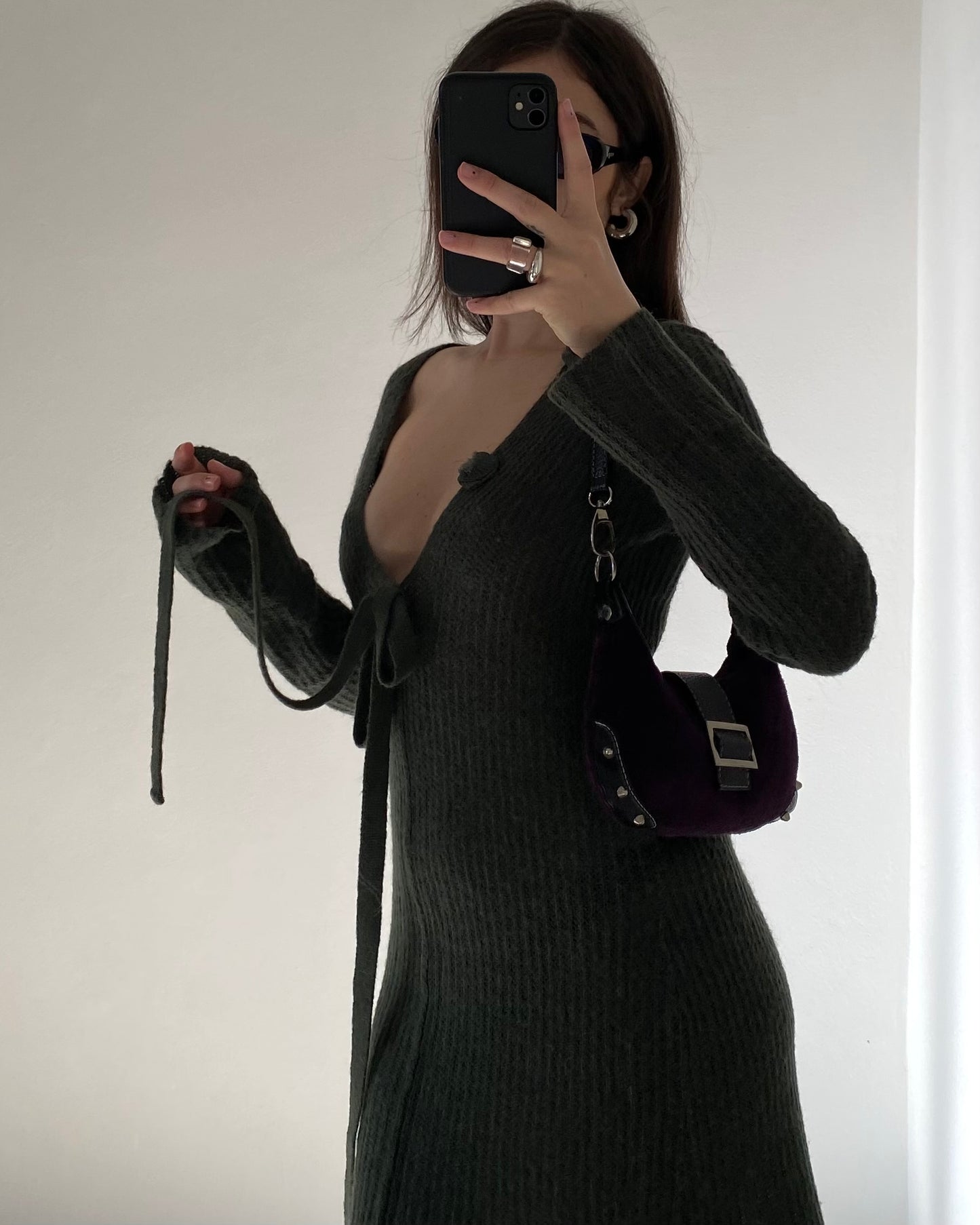 Knitted alpaca midi dress