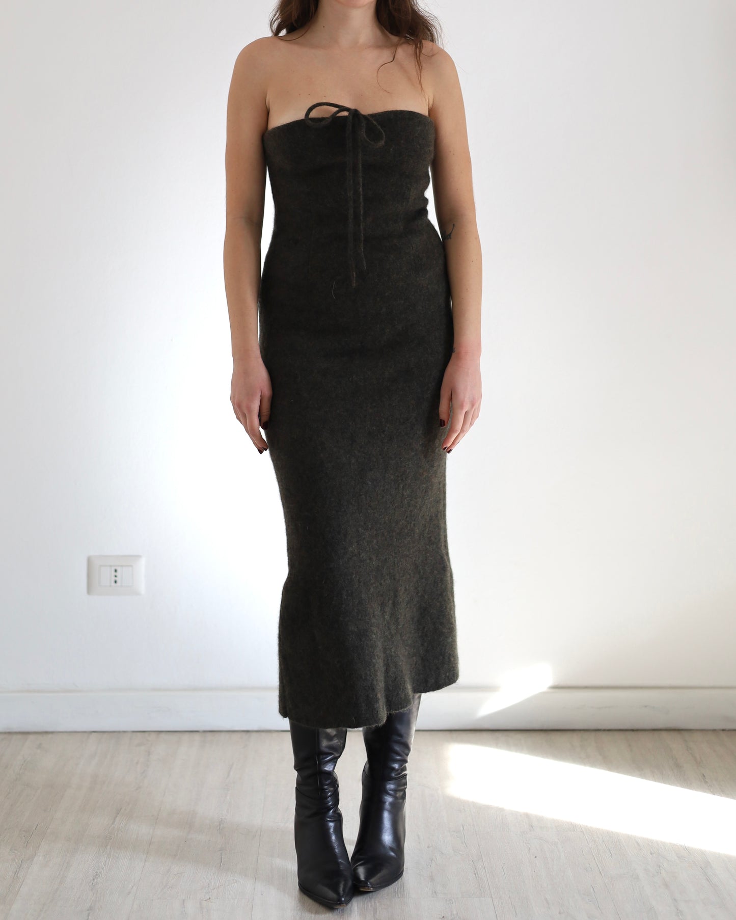 Wool longuette dress