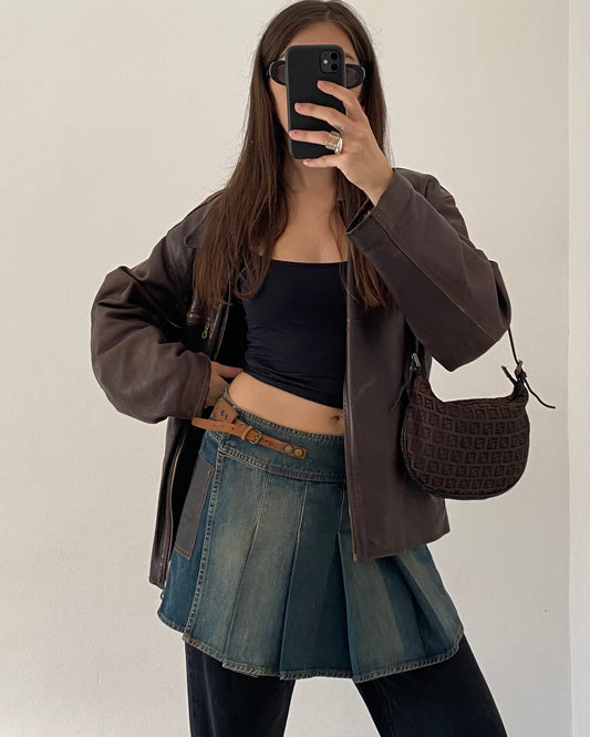 00s pleated denim skirt by Guess