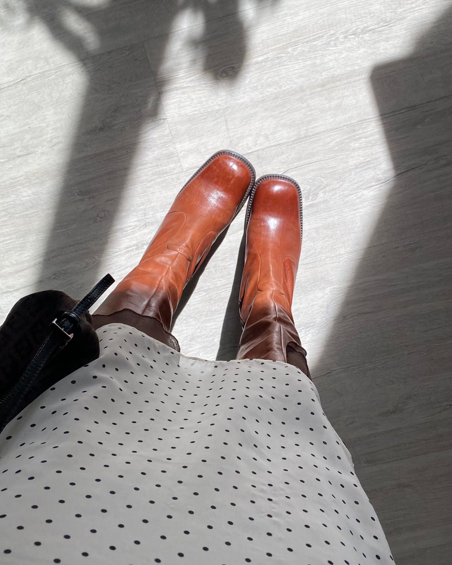 Square toe leather boots