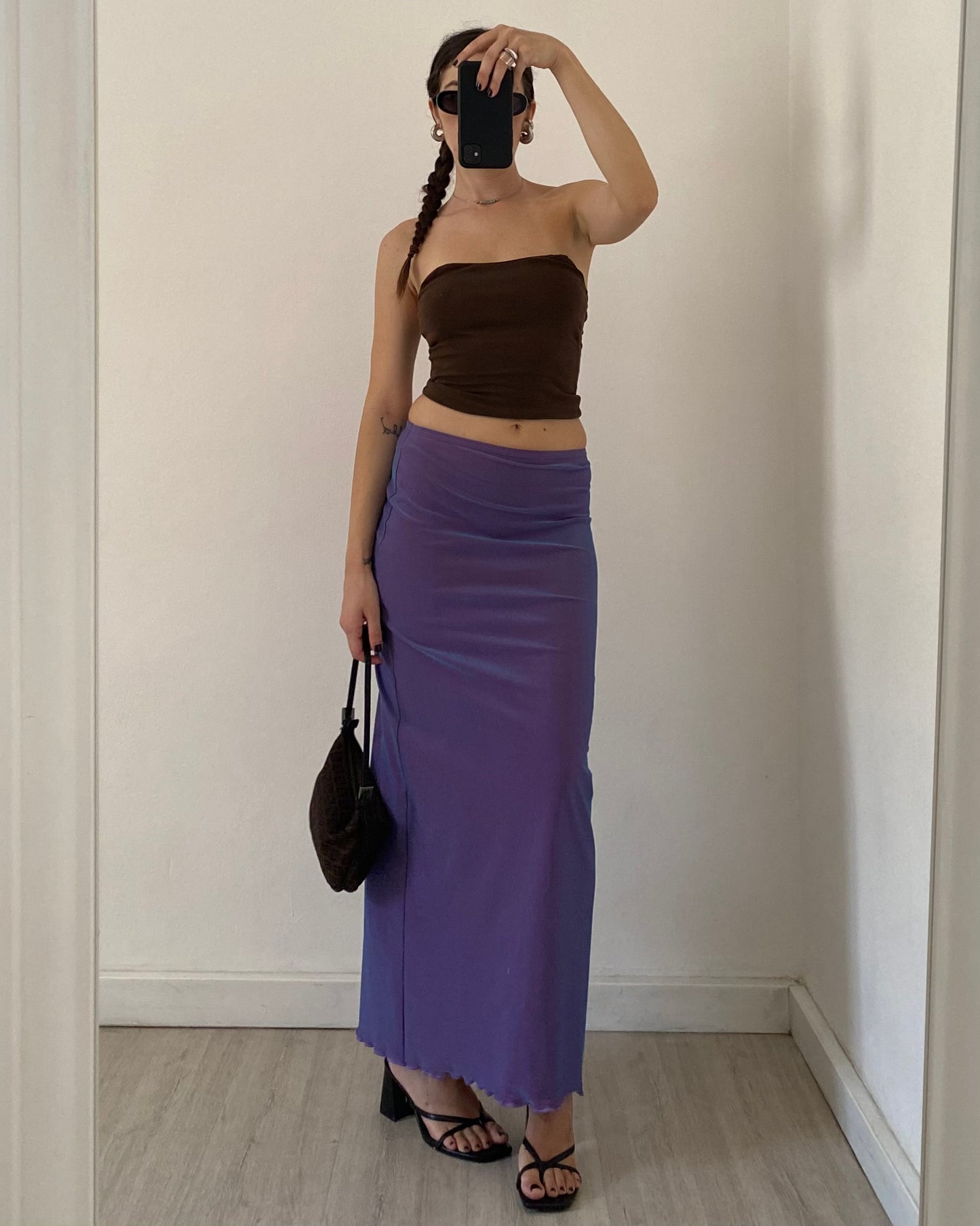 00s iridescent maxi skirt