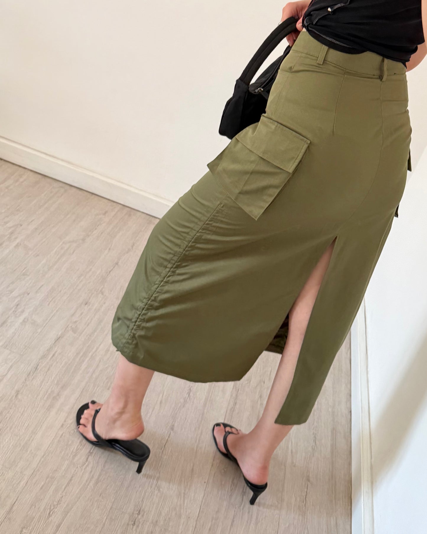Cargo skirt with drawstrings