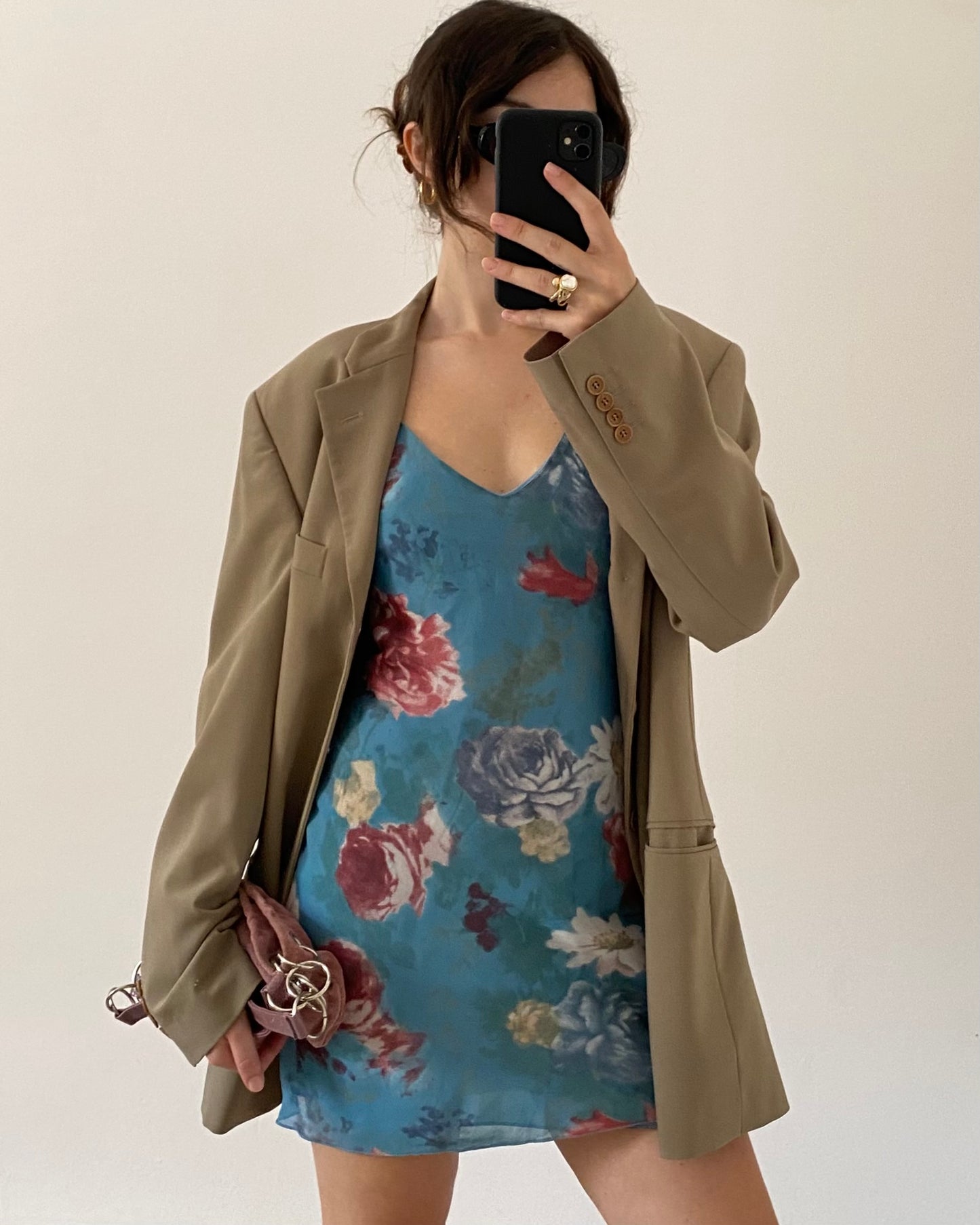 00s floral mini dress