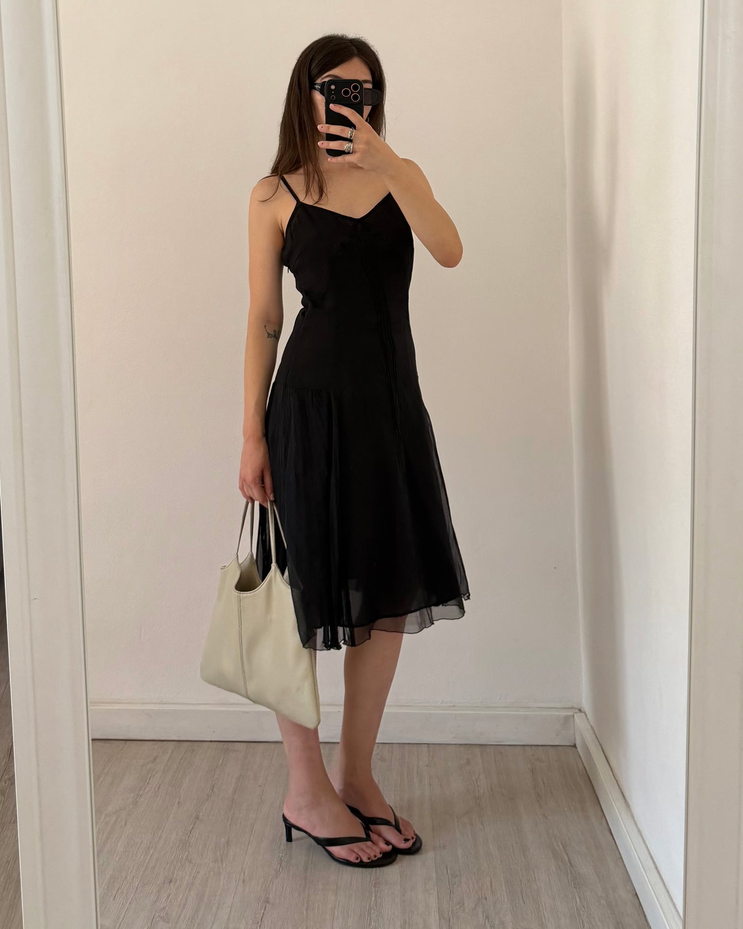 00s black midi dress