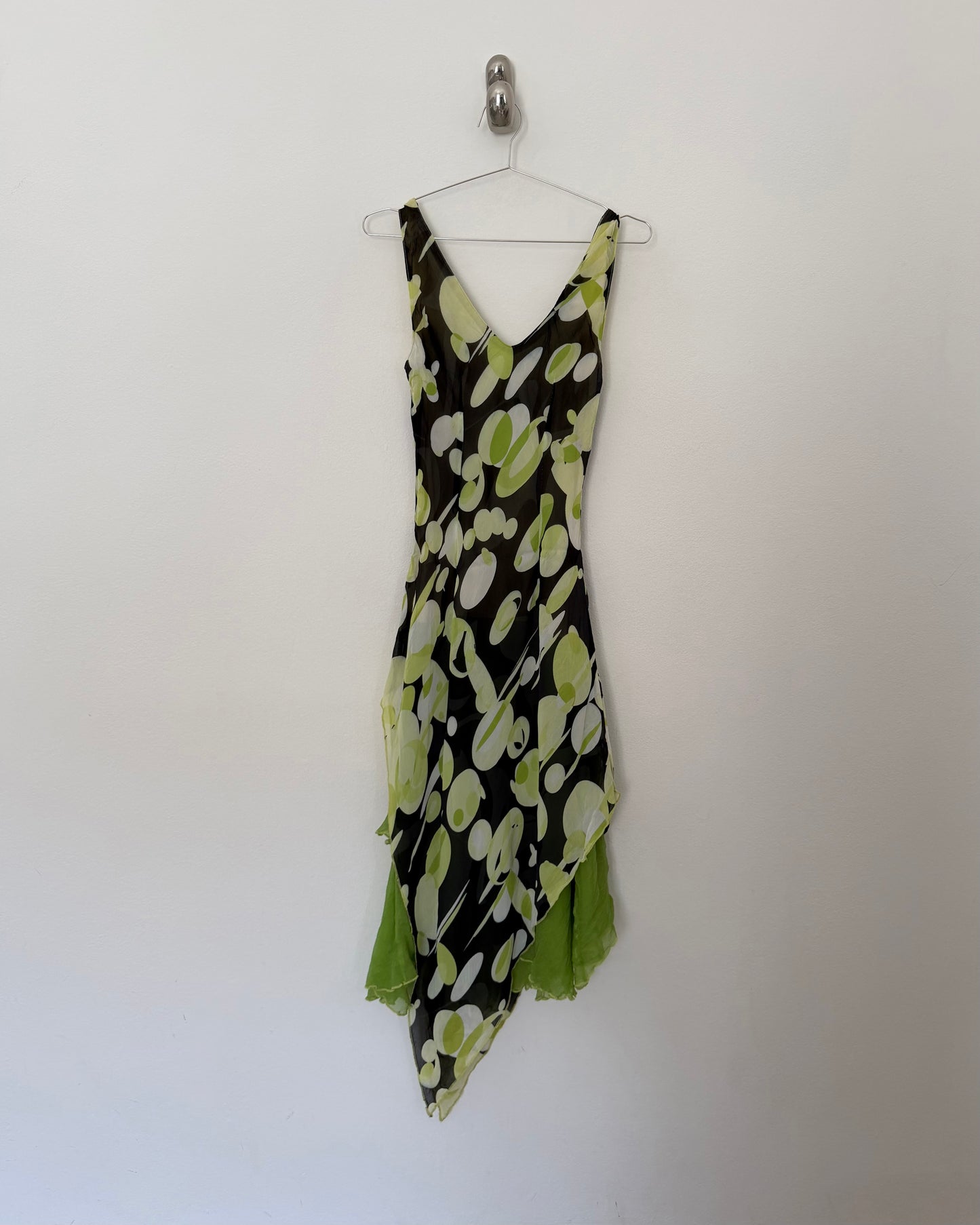 00s asymmetric midi dress