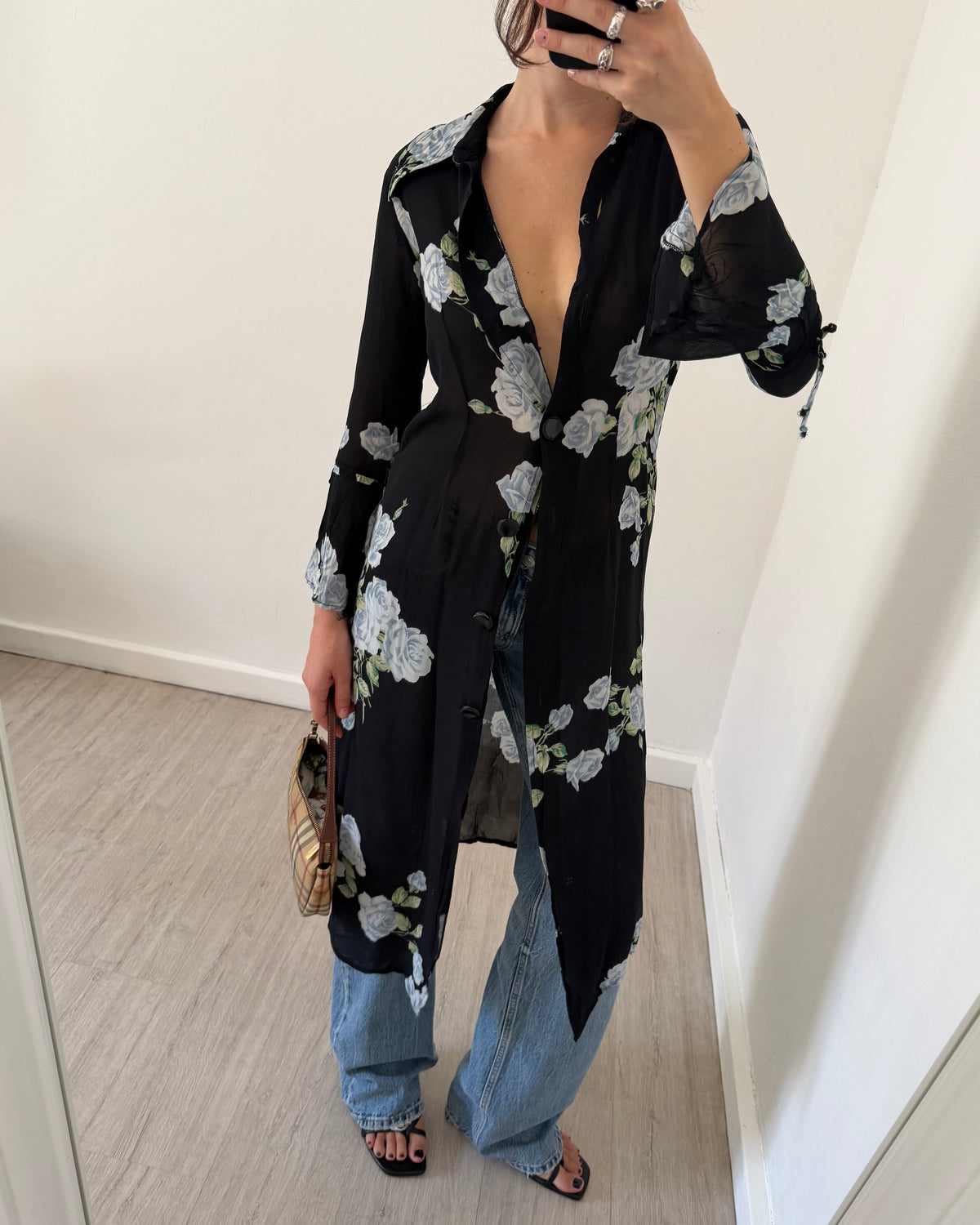 90s sheer cardigan dress