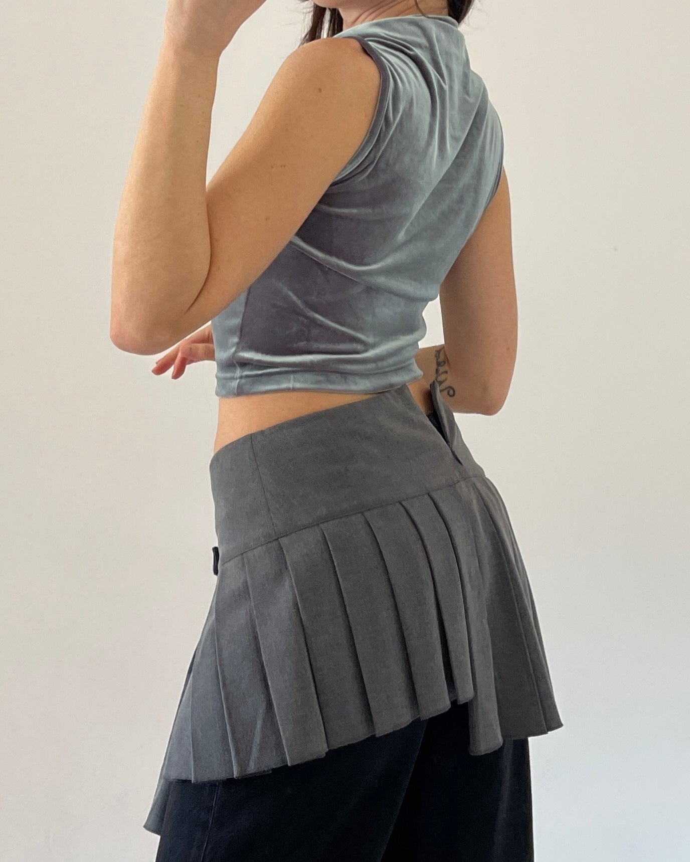 Iridescent velvet top