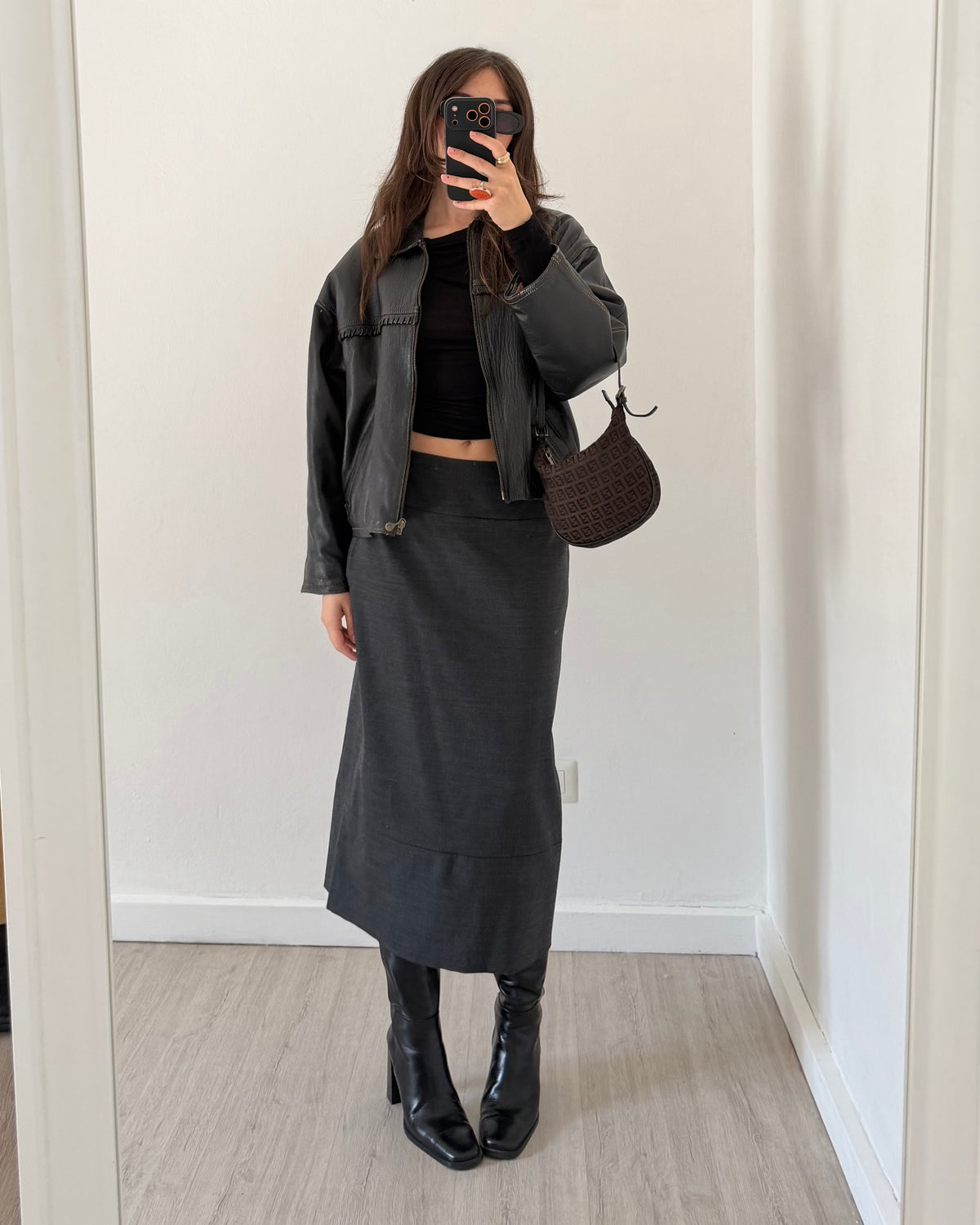 90s leather bomber jacket