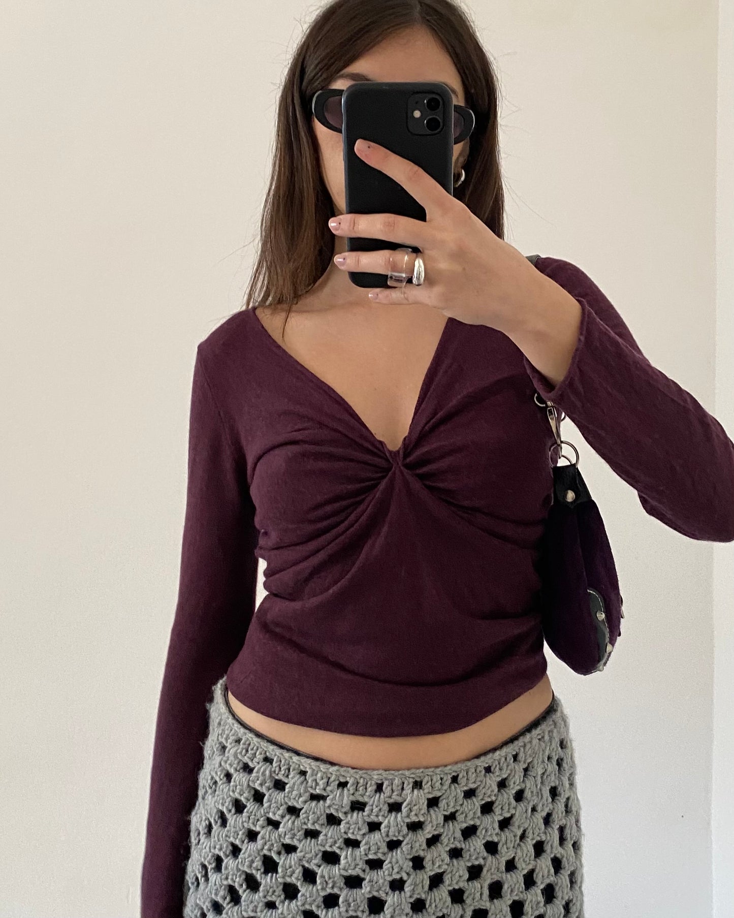 Cashmere&silk knit top