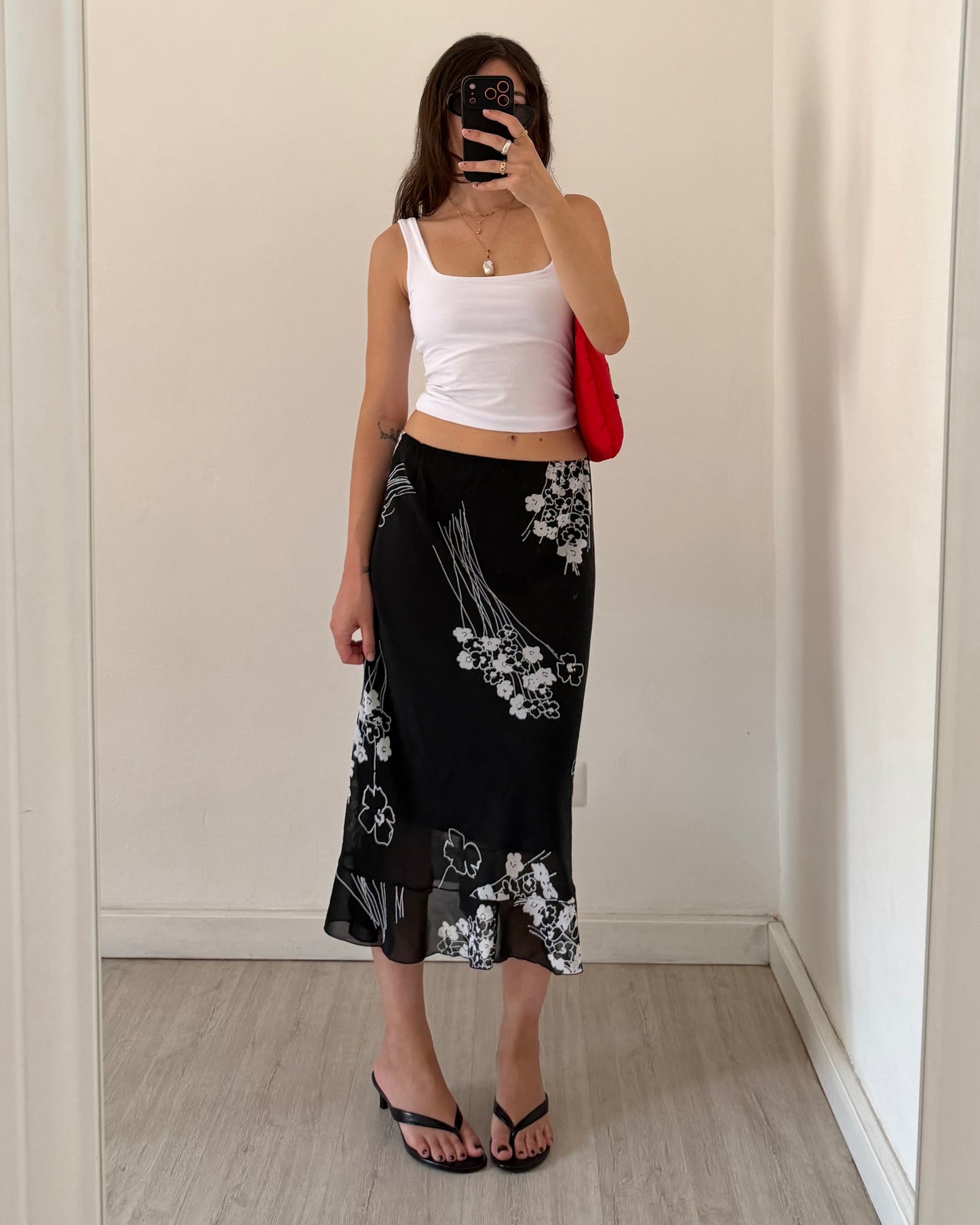 00s floral midi skirt