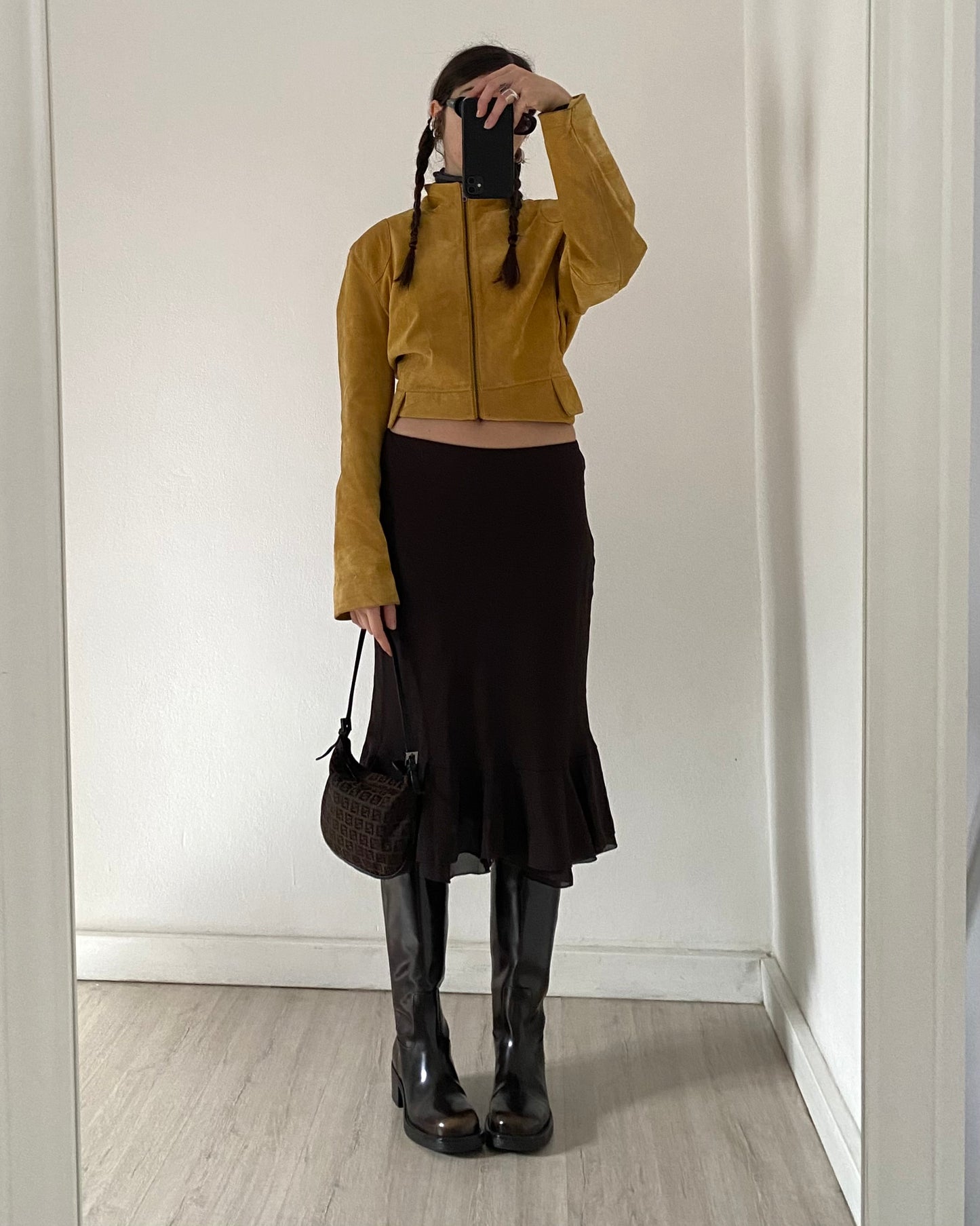 Brown midi skirt