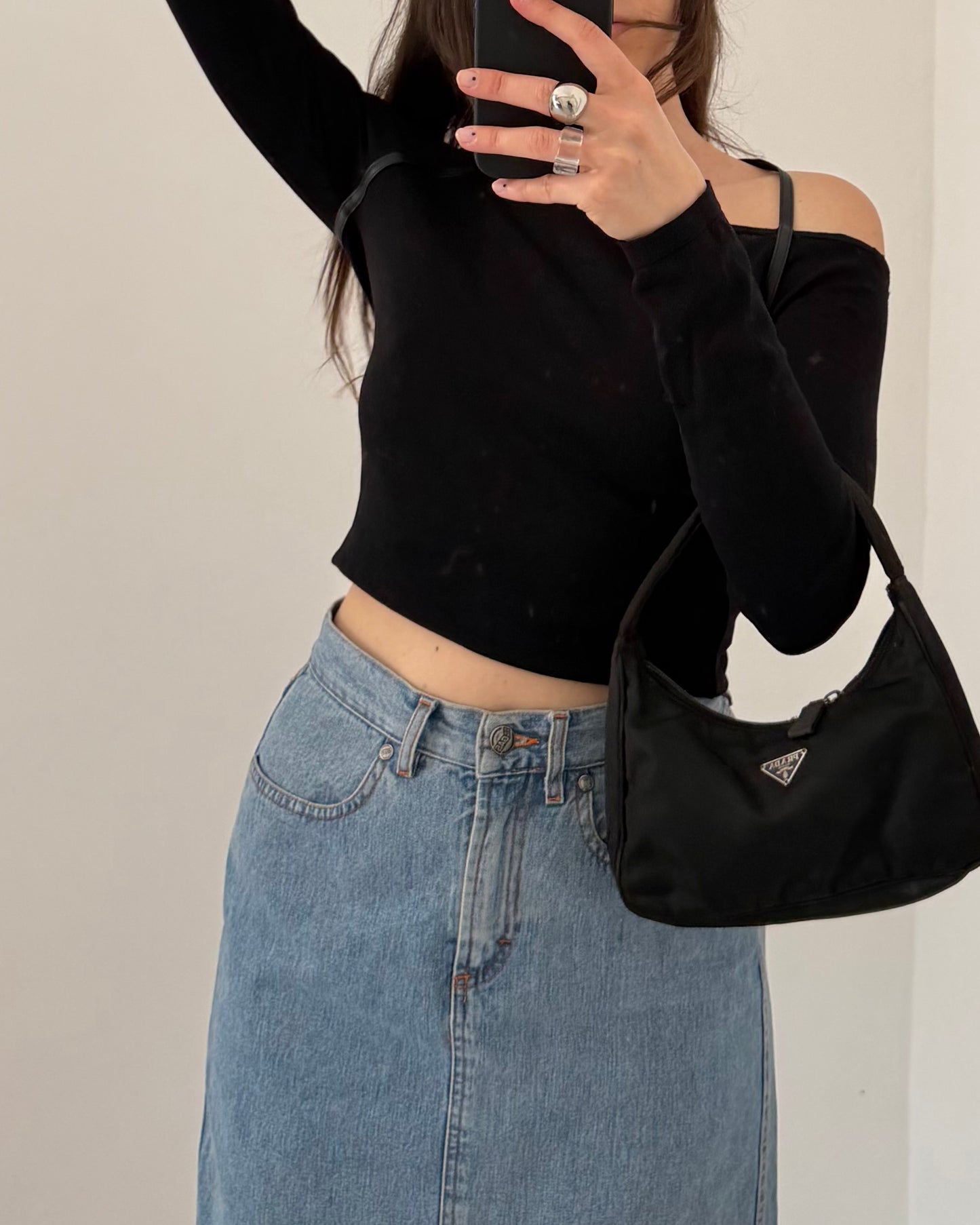 90s Gas longuette denim skirt