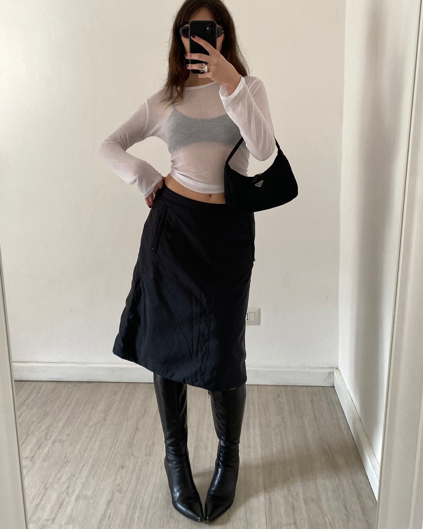 Prada nylon skirt