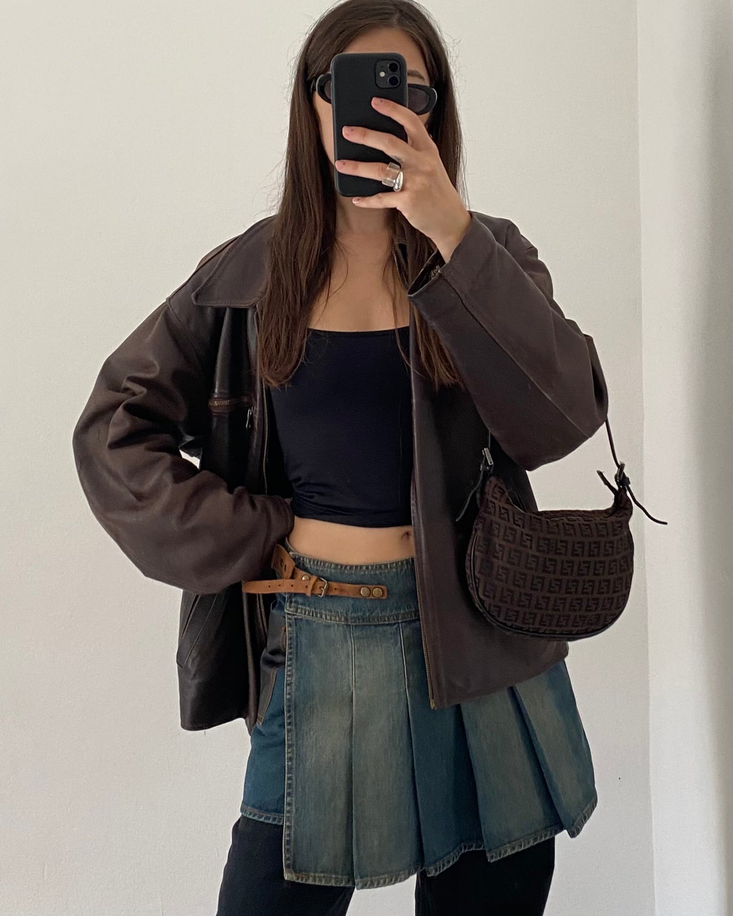 00s pleated denim skirt by Guess