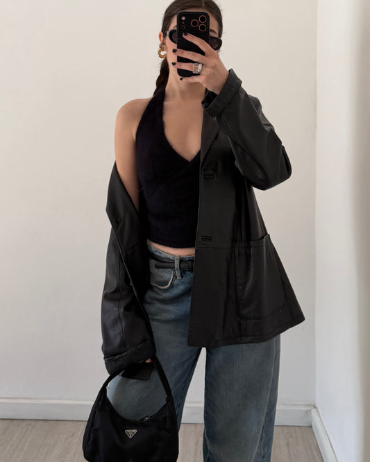 Angora halter neck top