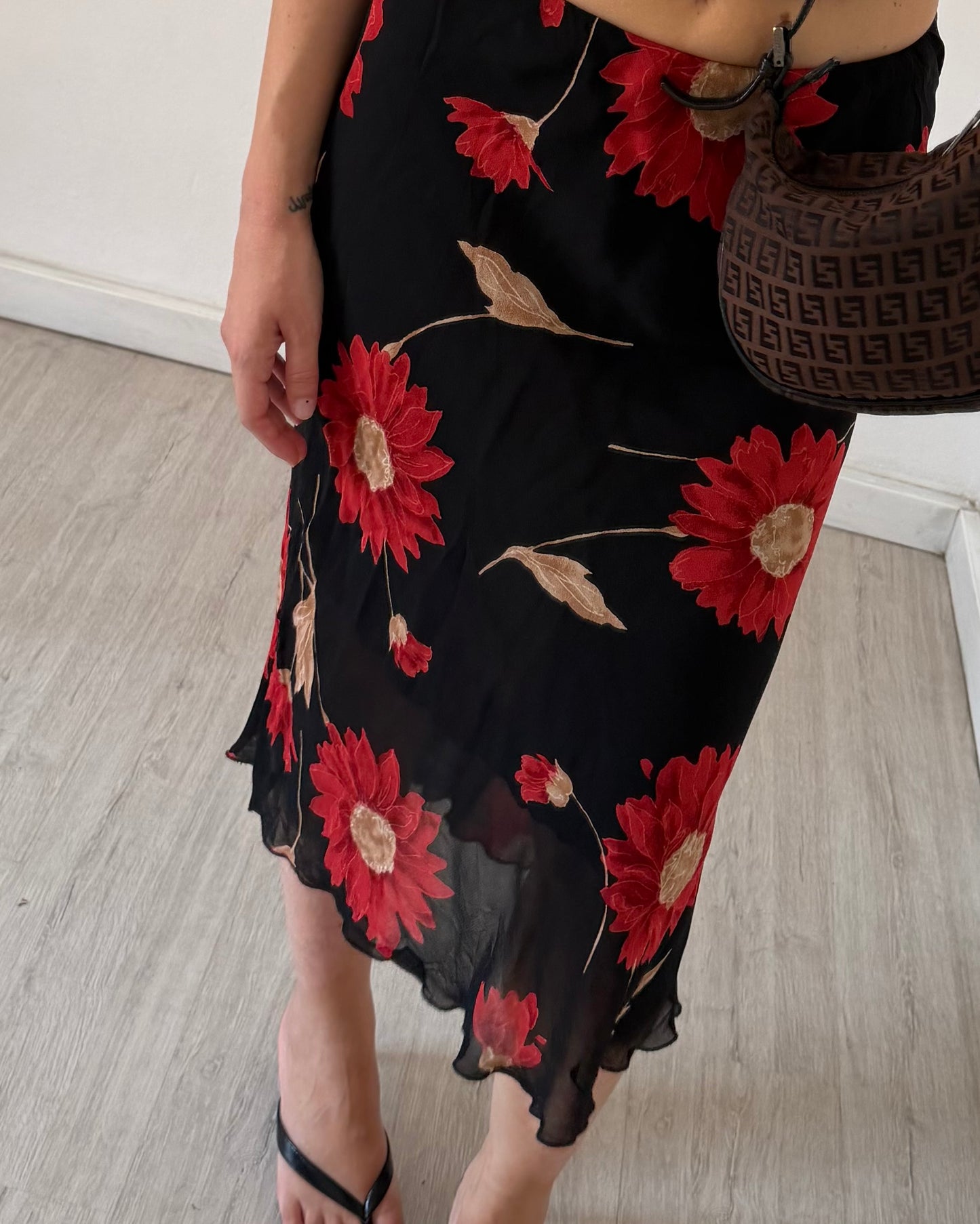 00s floral midi skirt