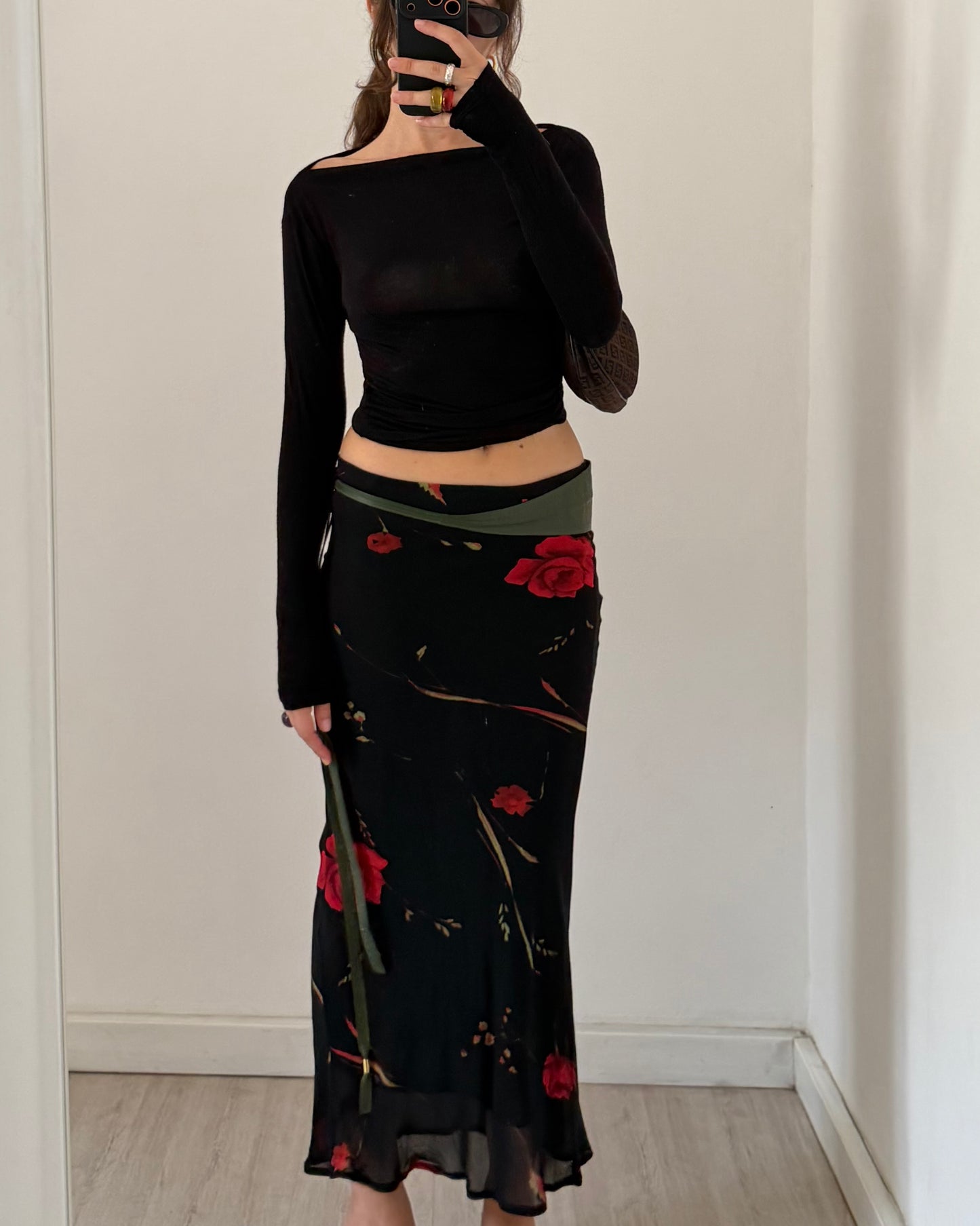00s longuette floral skirt
