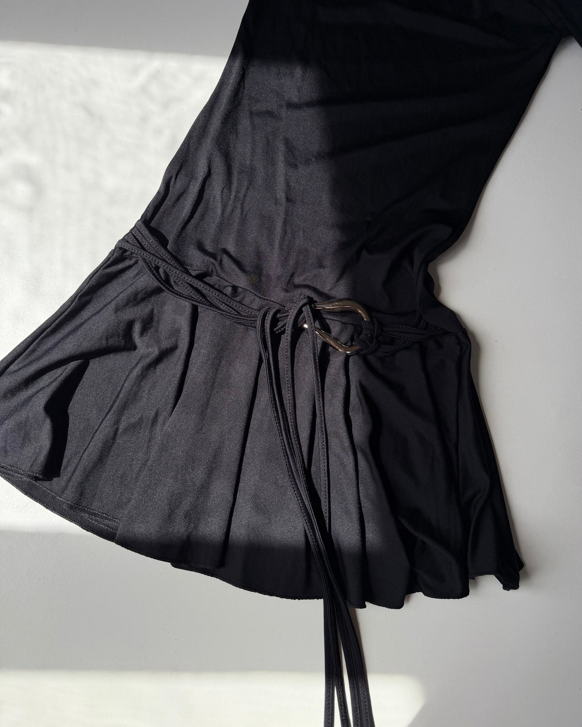 Mini dress with metal belt