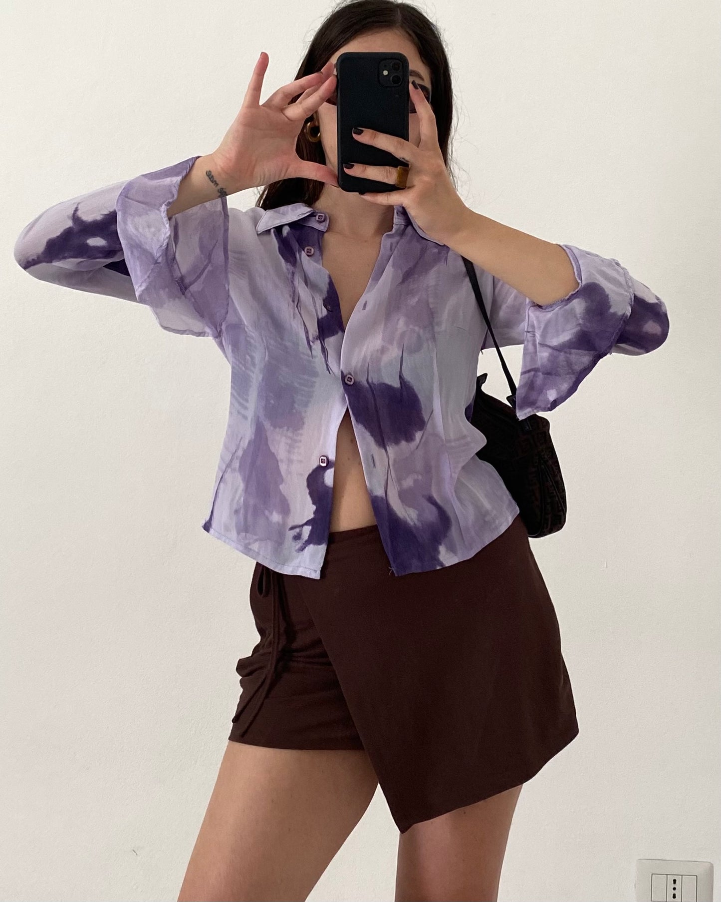 Sheer printed shirt