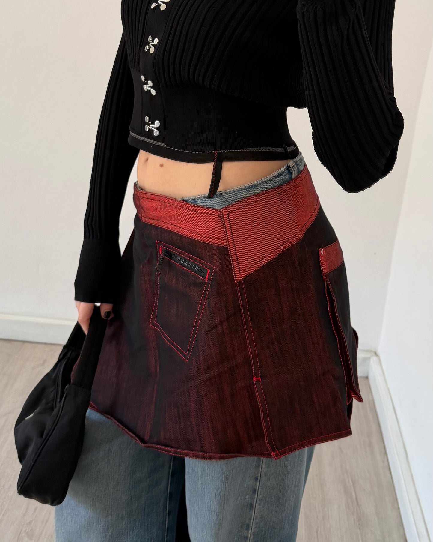 y2k wrap mini skirt