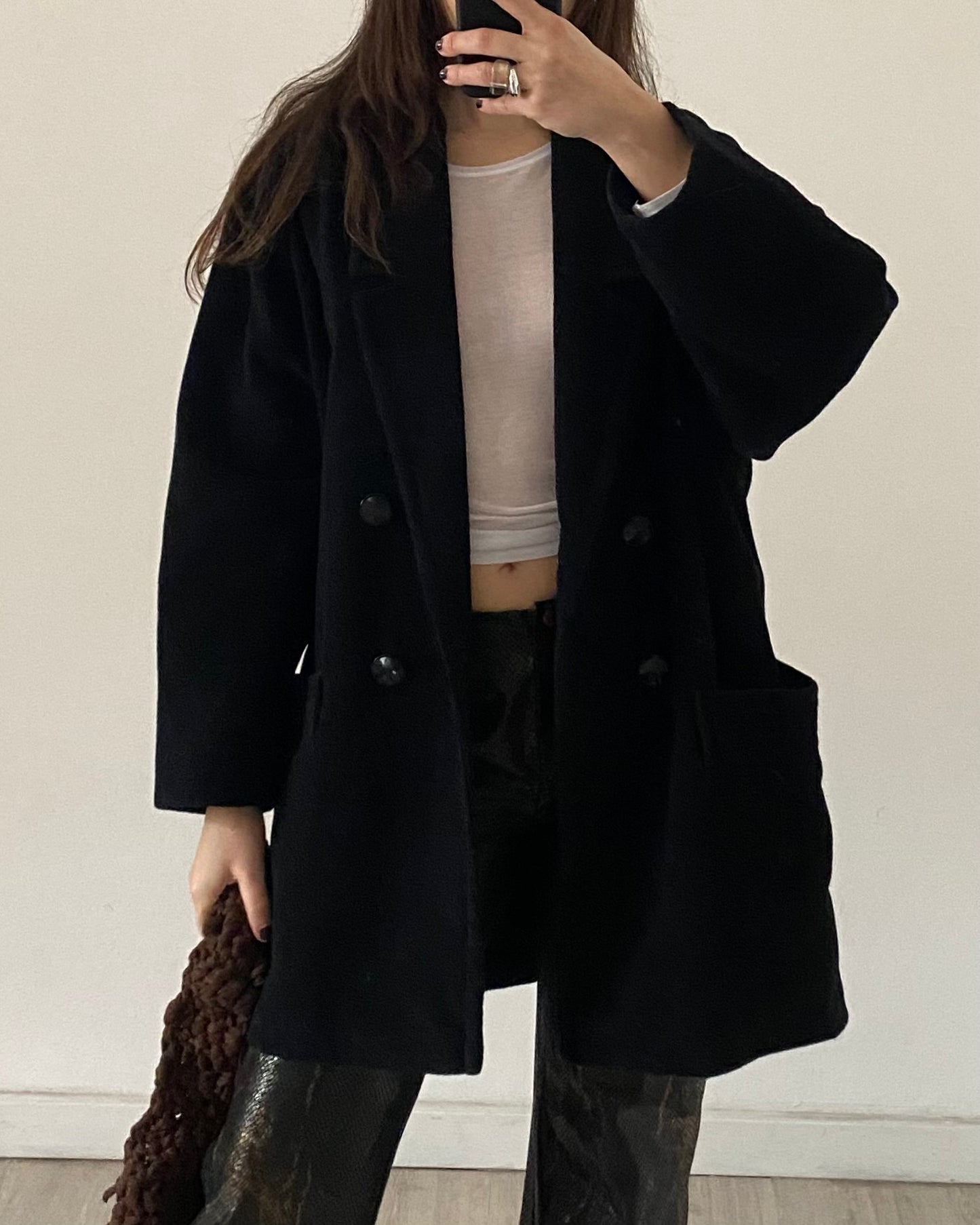 Black wool coat