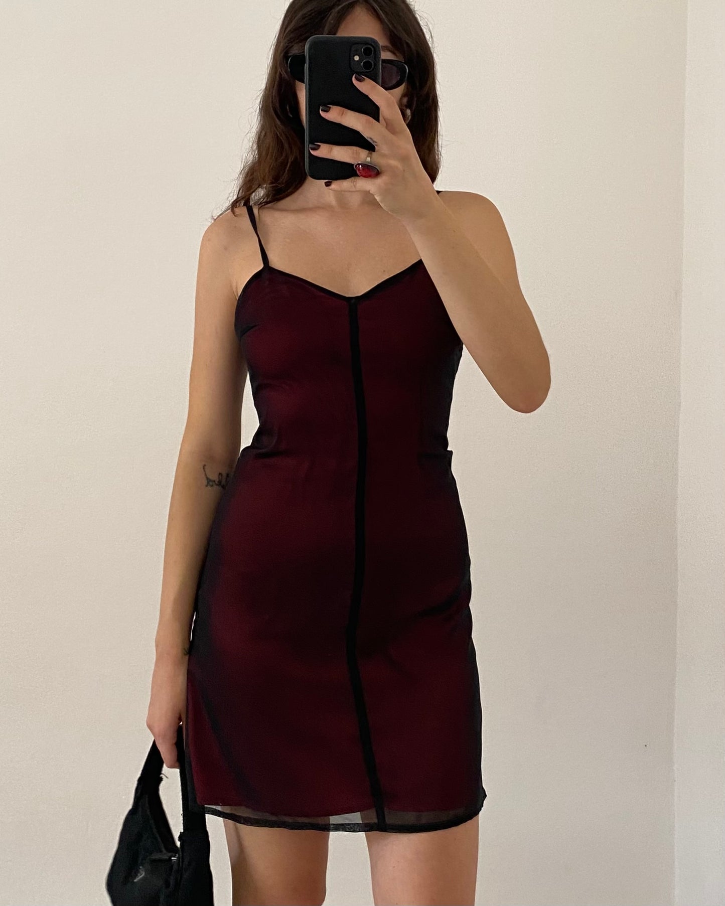 00s double layered mini dress