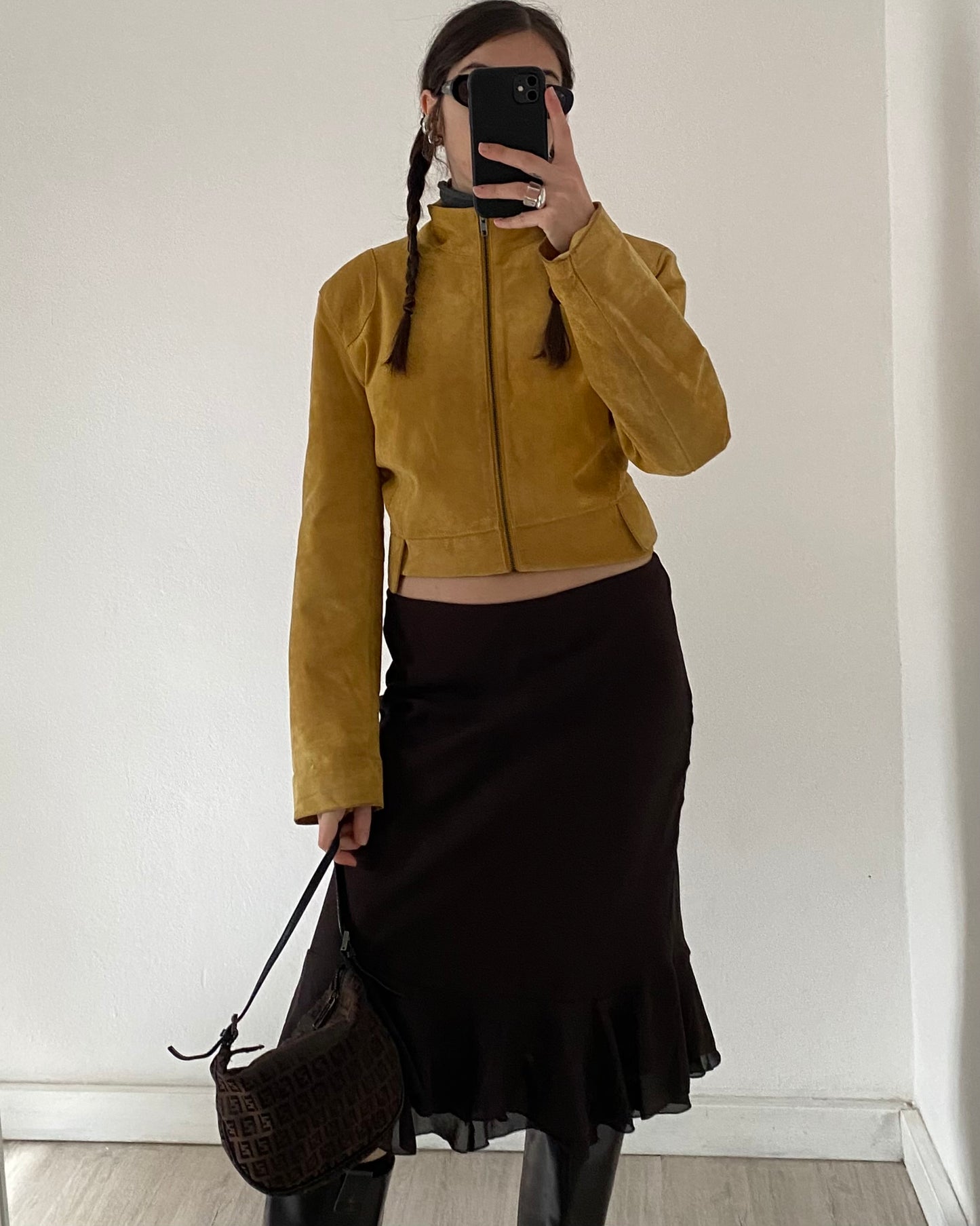 Brown midi skirt