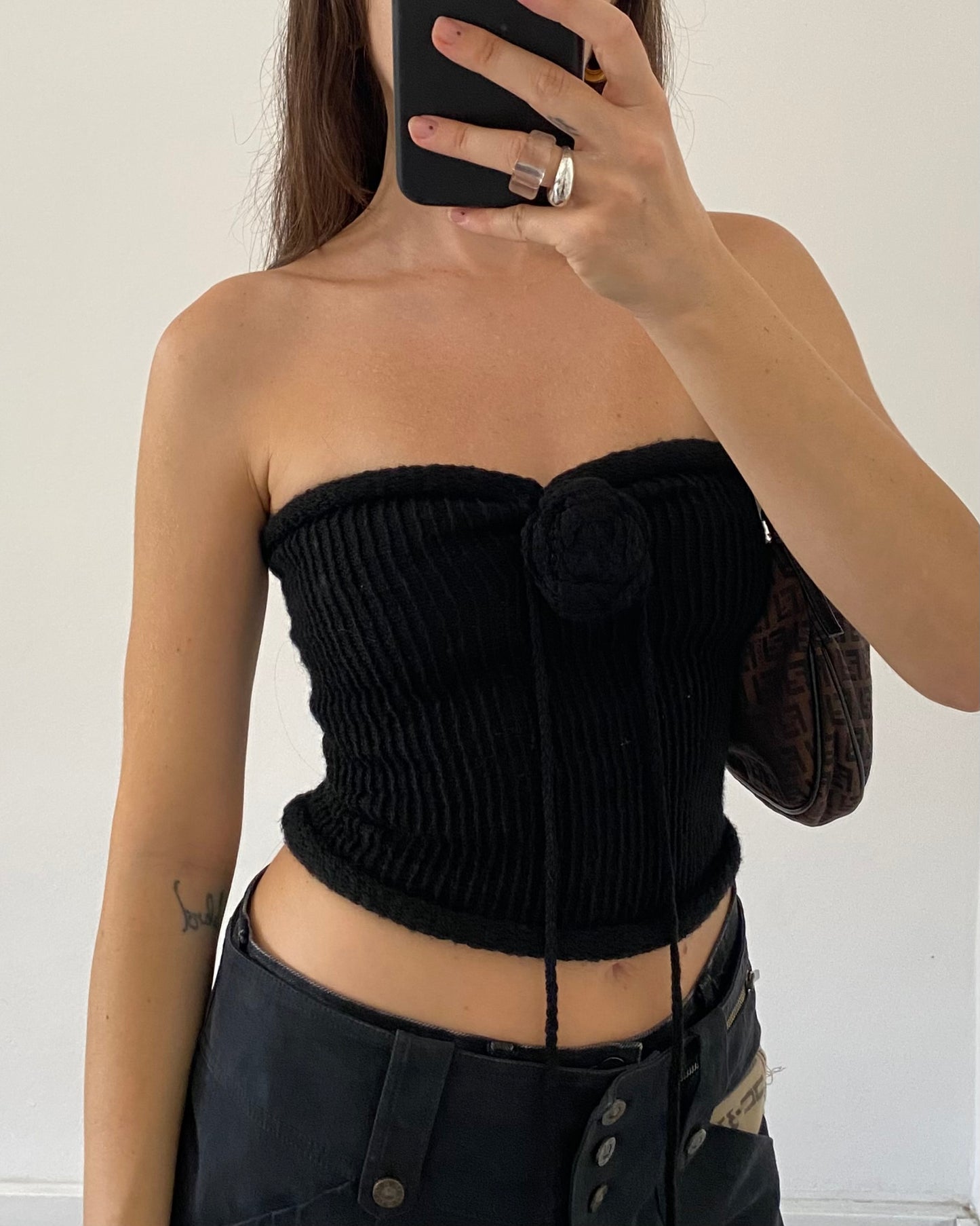 Knit top with flower