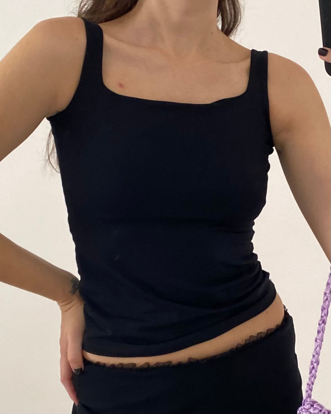 Square neck stretchy top