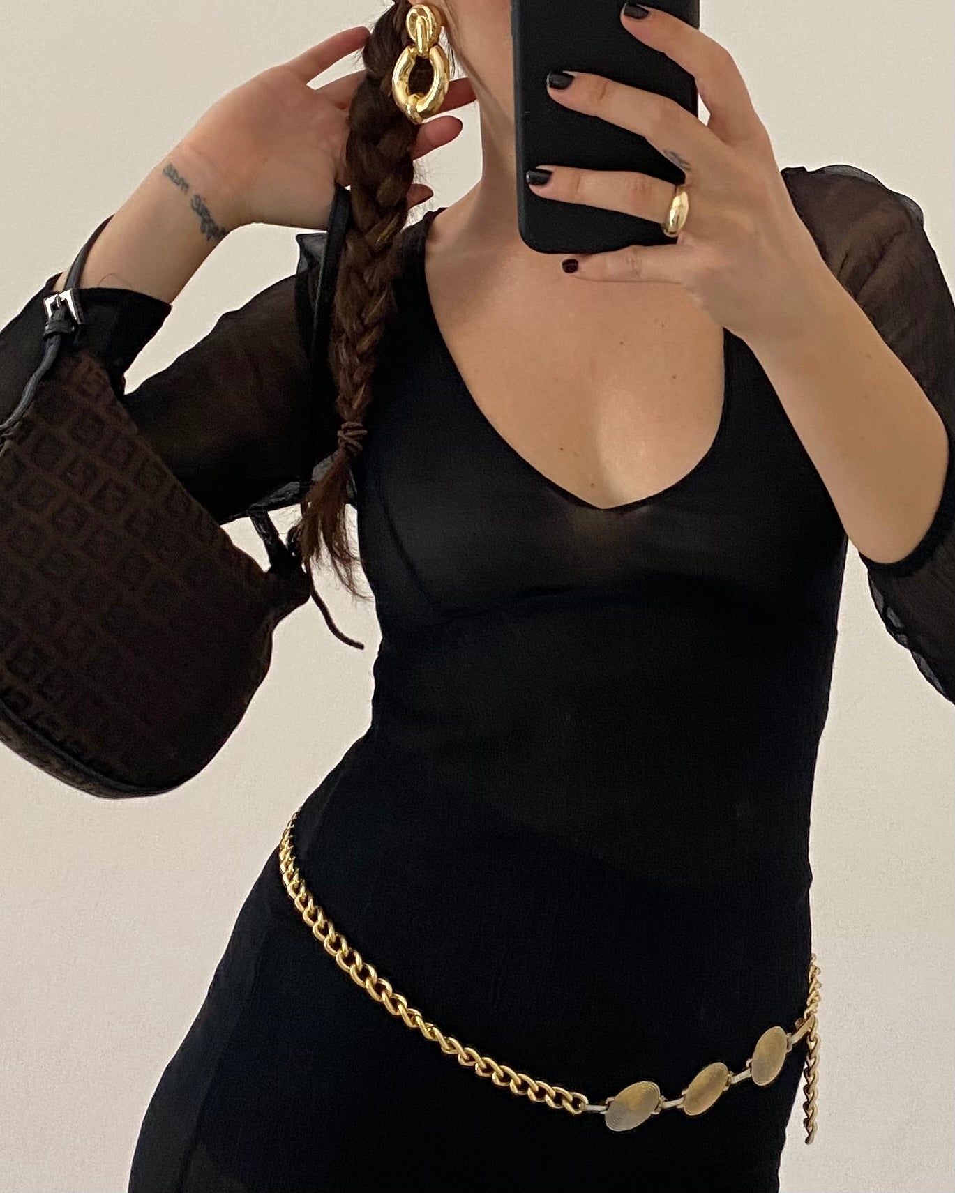 Silk embroidered mini dress