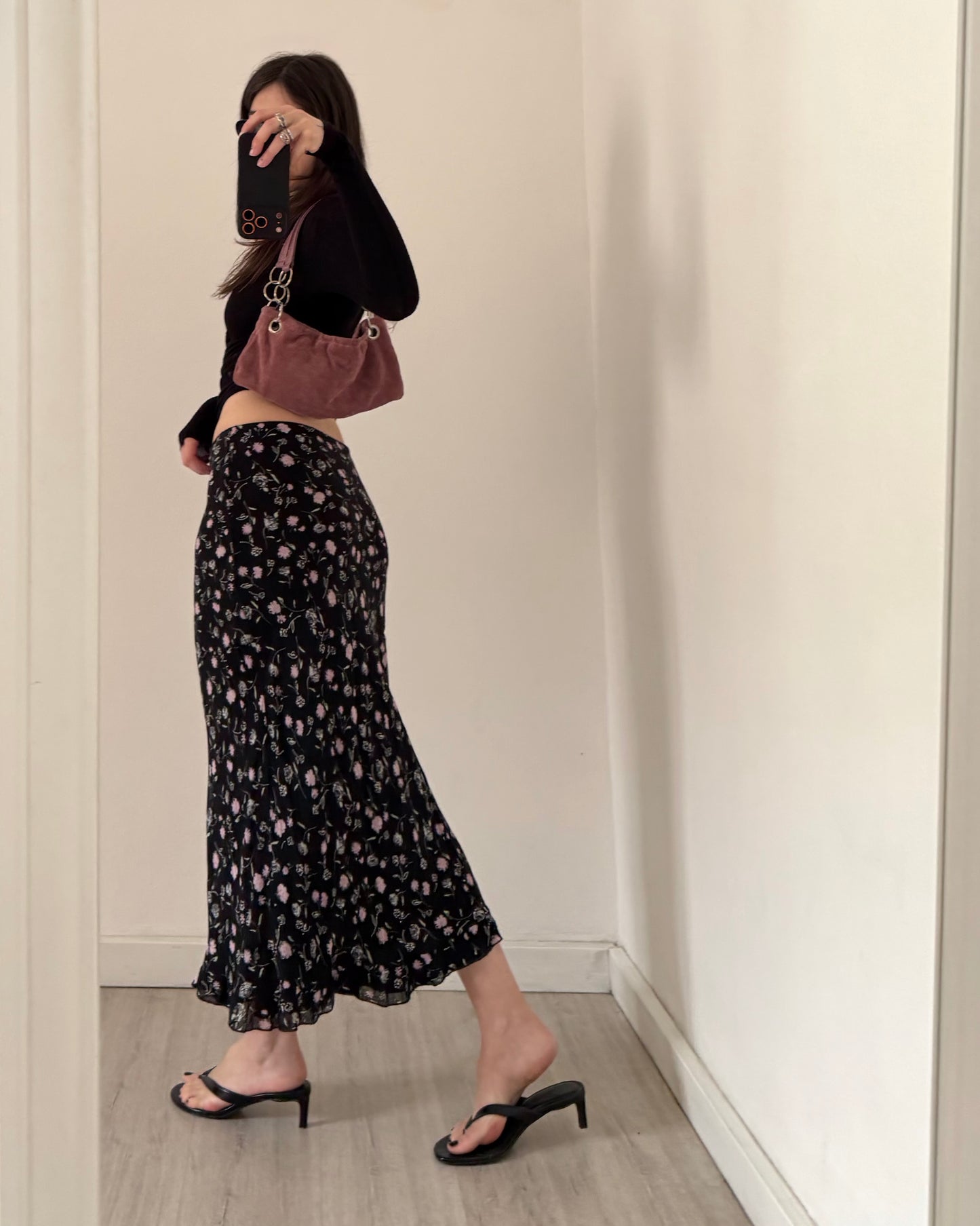 00s floral maxi skirt