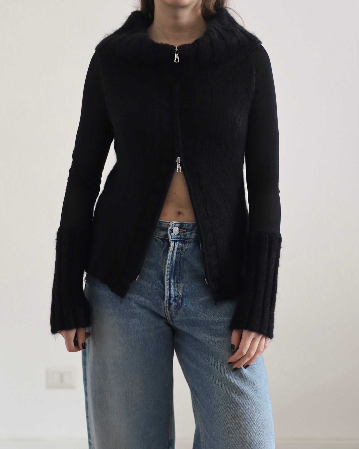 Double zip knit top