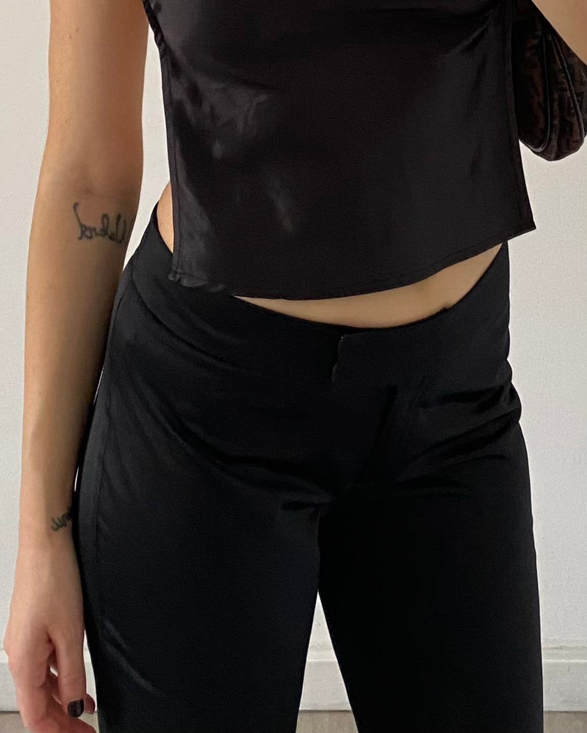 Satin straight leg trousers