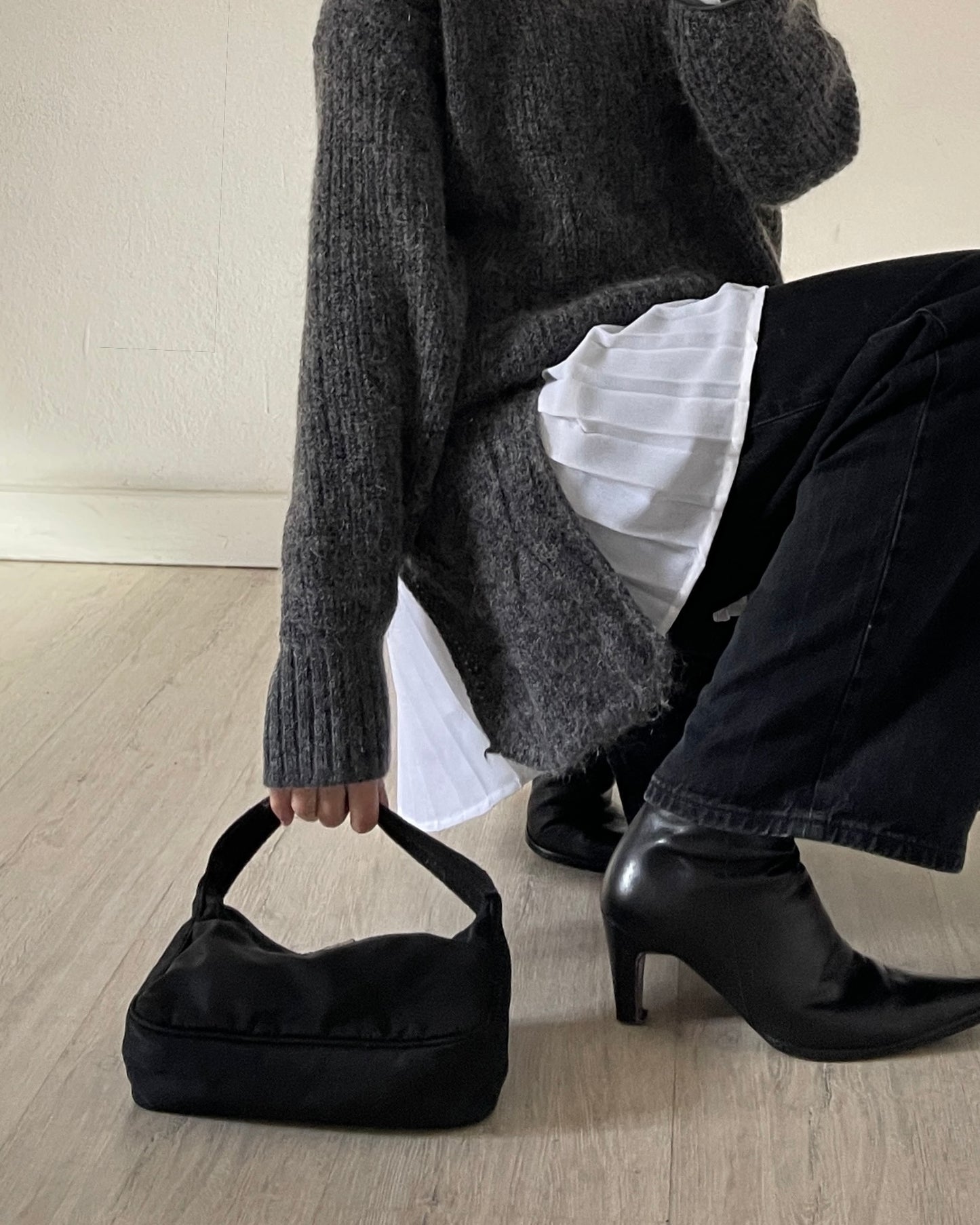 Asymmetric knit sweater