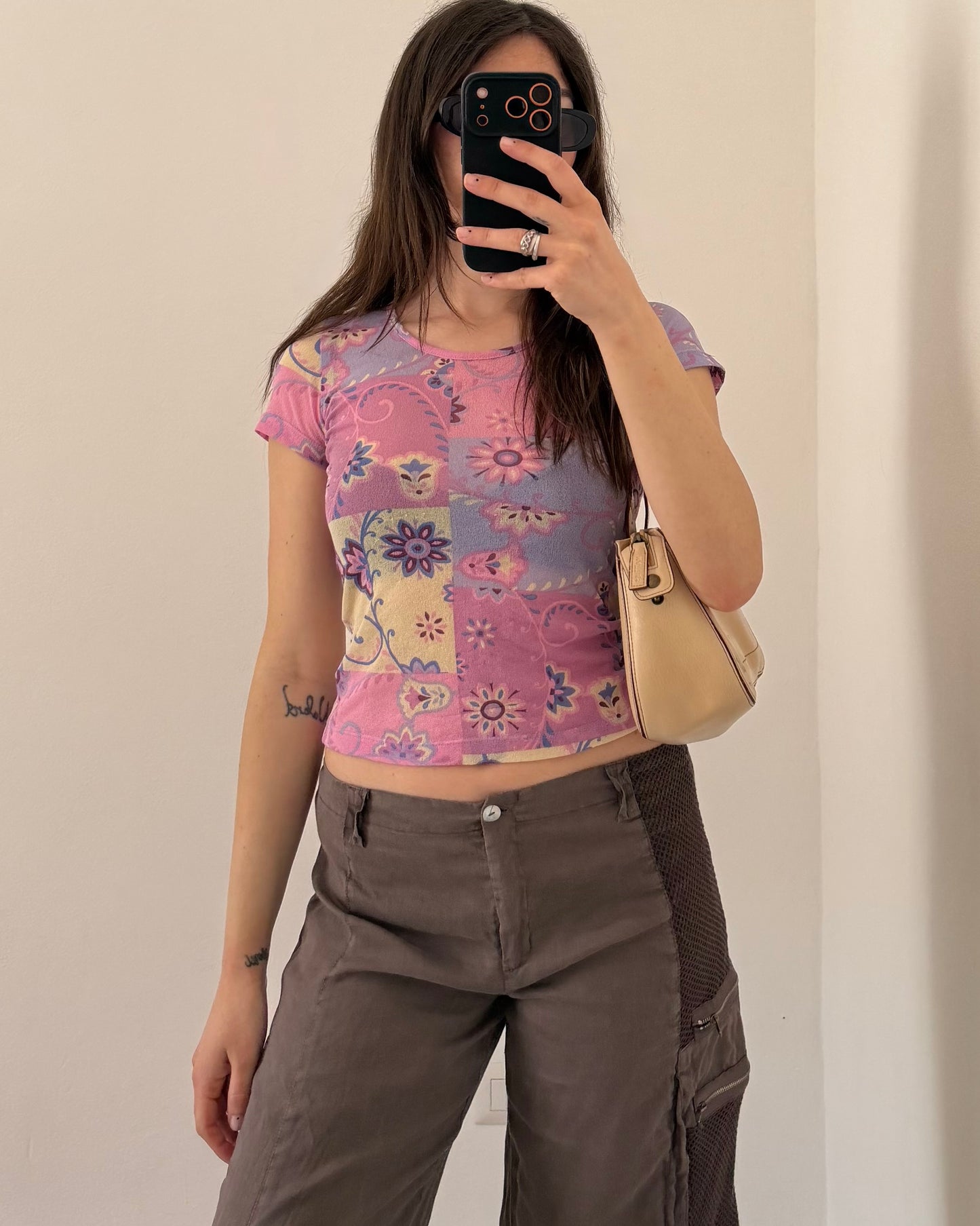 00s sheer printed top