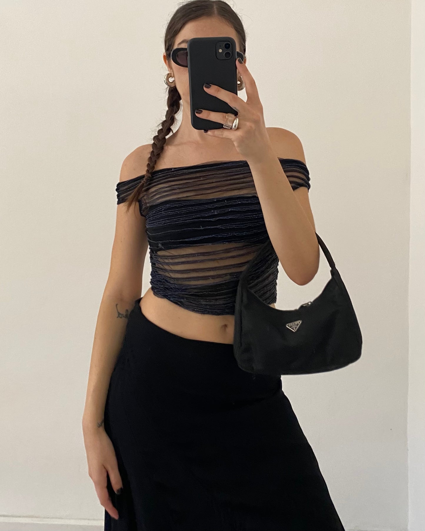 00s sheer top with lurex details