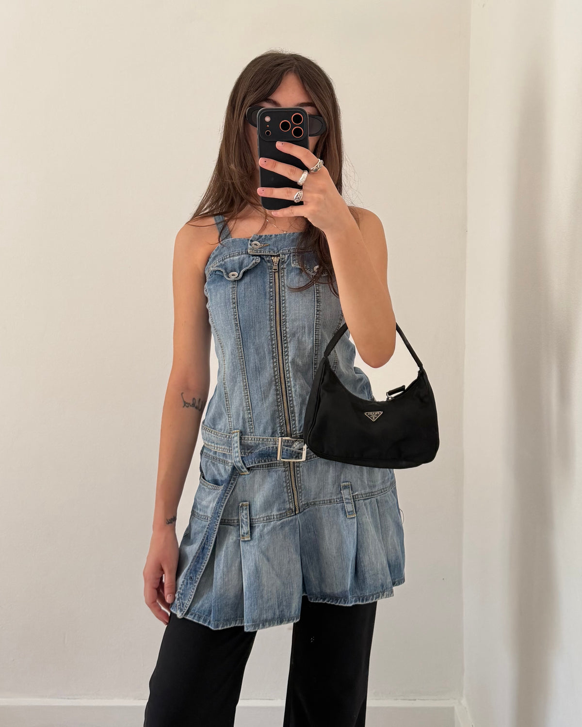y2k denim mini dress