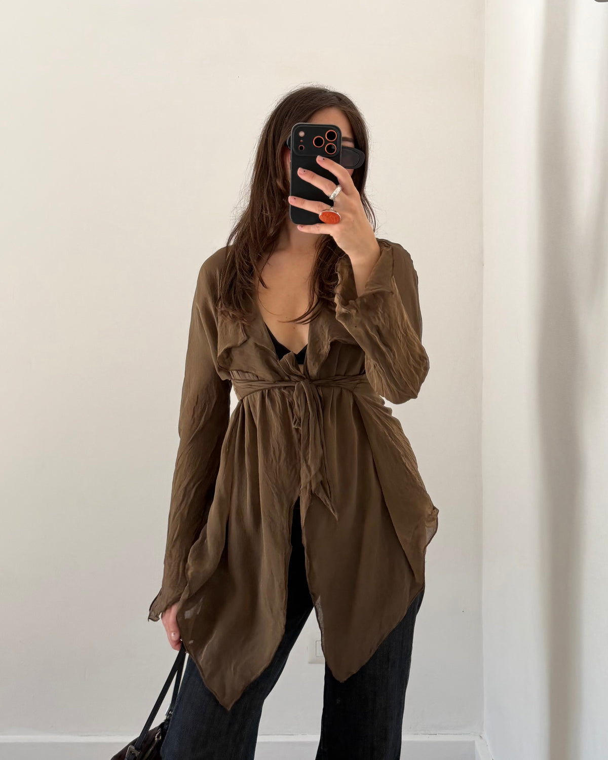 Silk asymmetric blouse