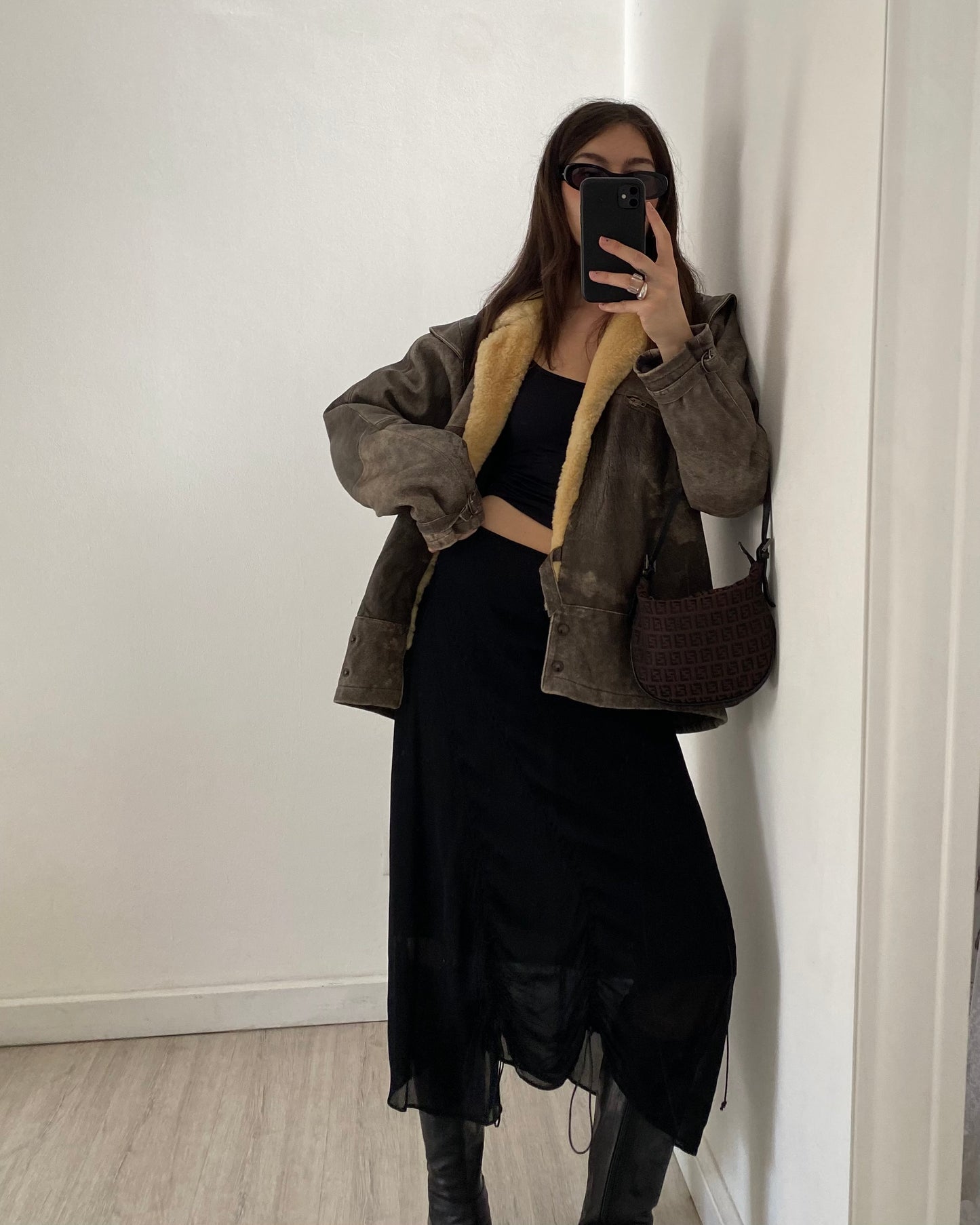 90s distressed leather jacket