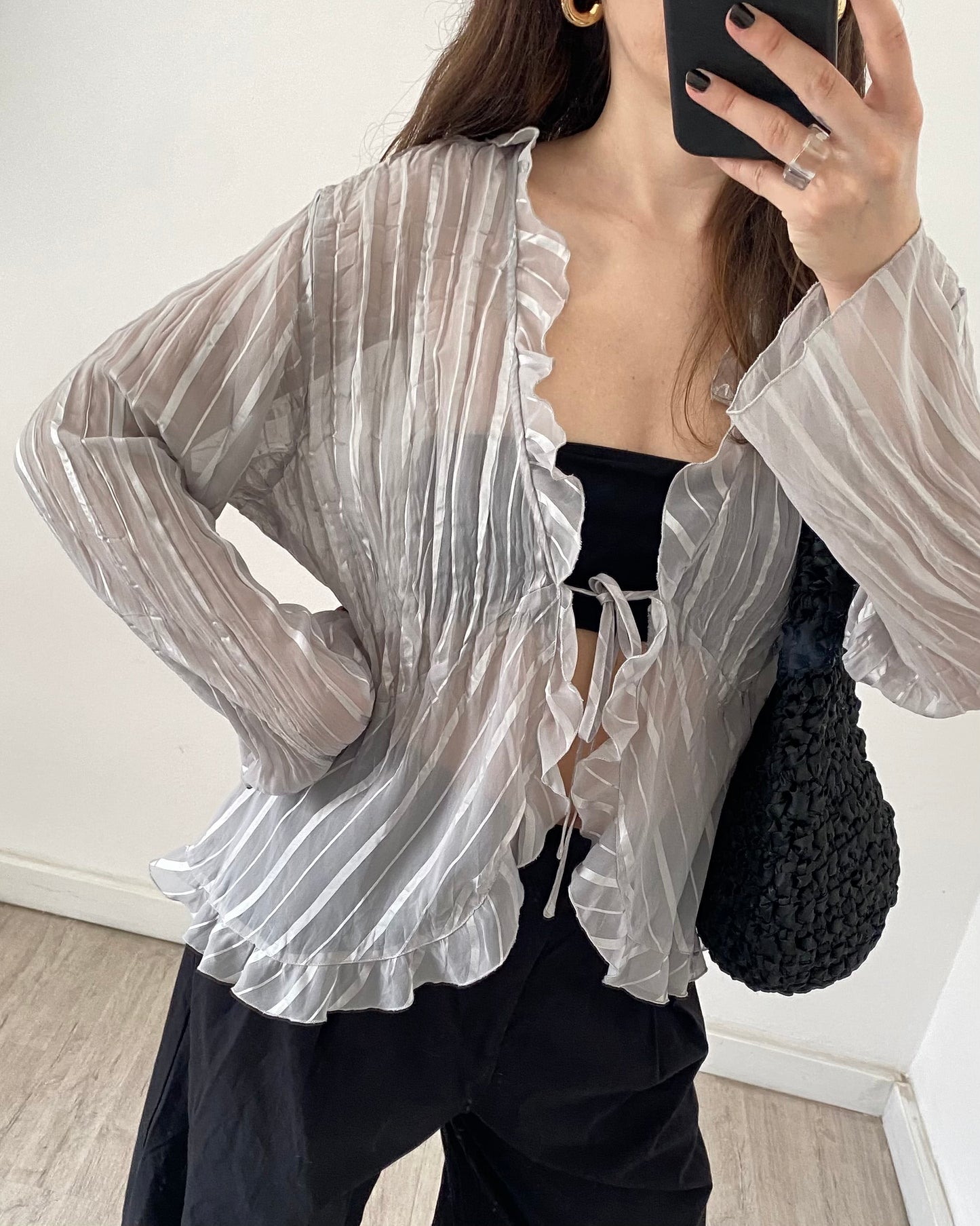 Crinkle blouse top