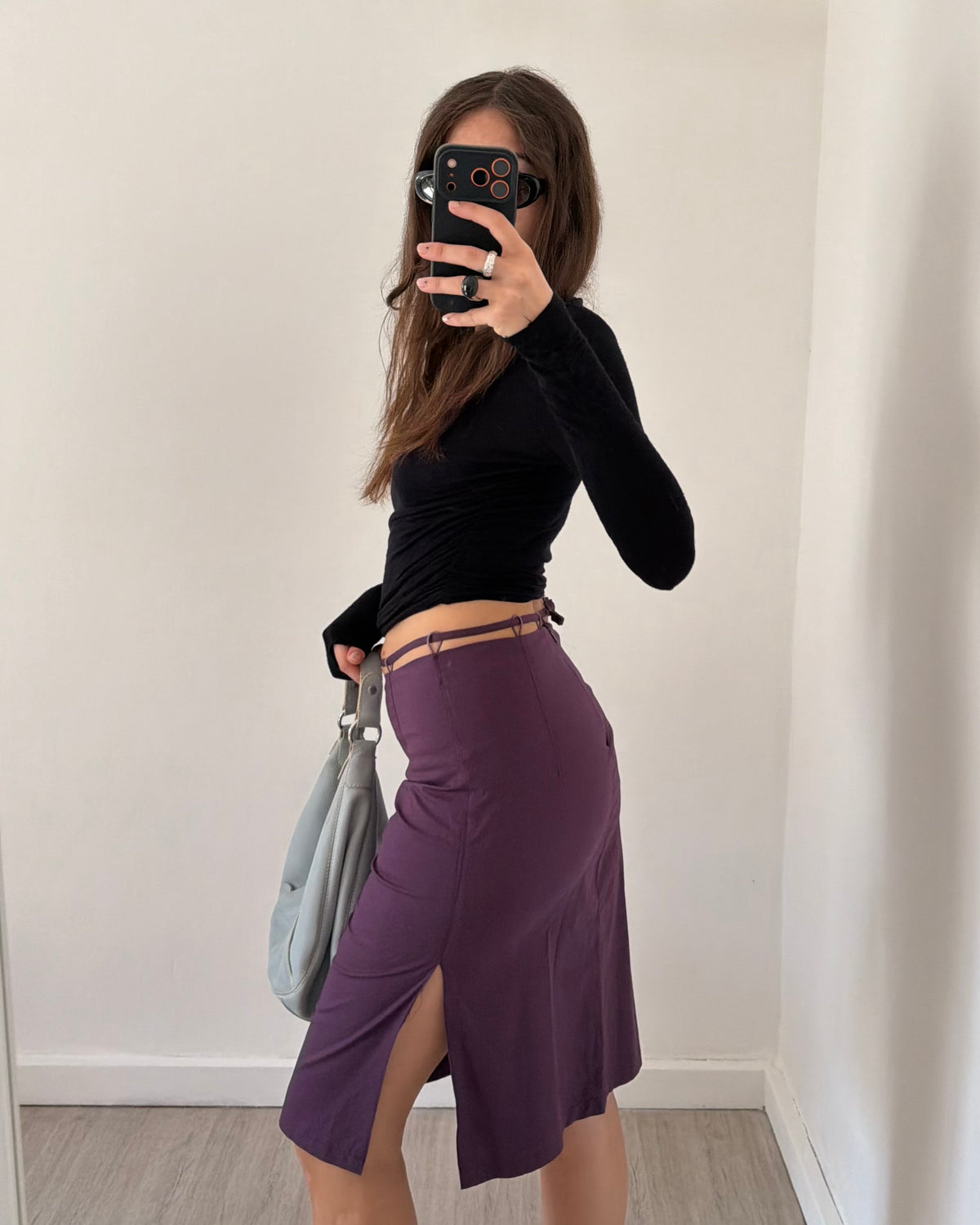 00s cut out midi skirt