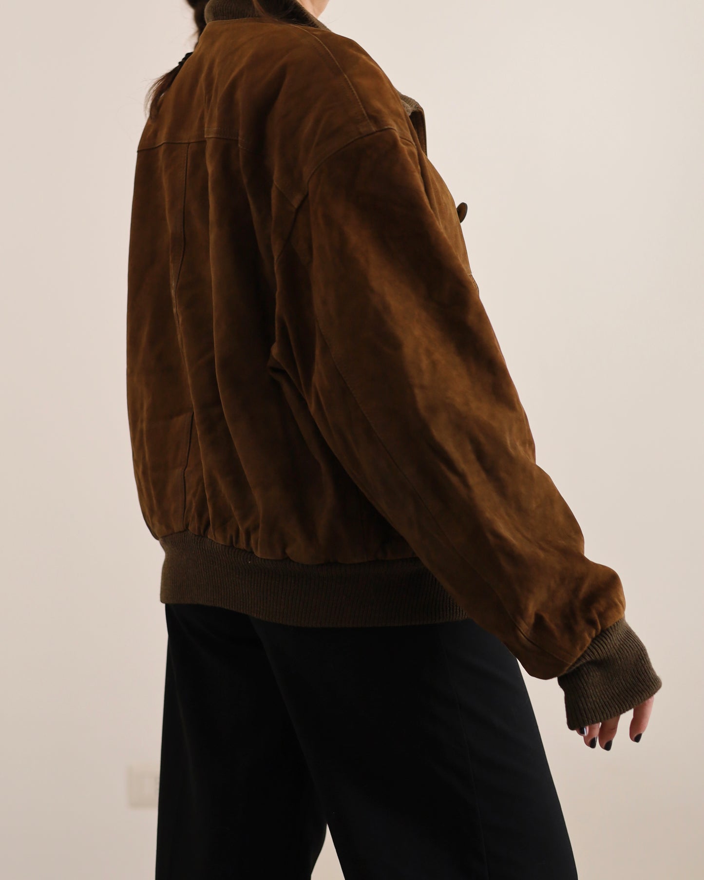 Suede bomber jacket