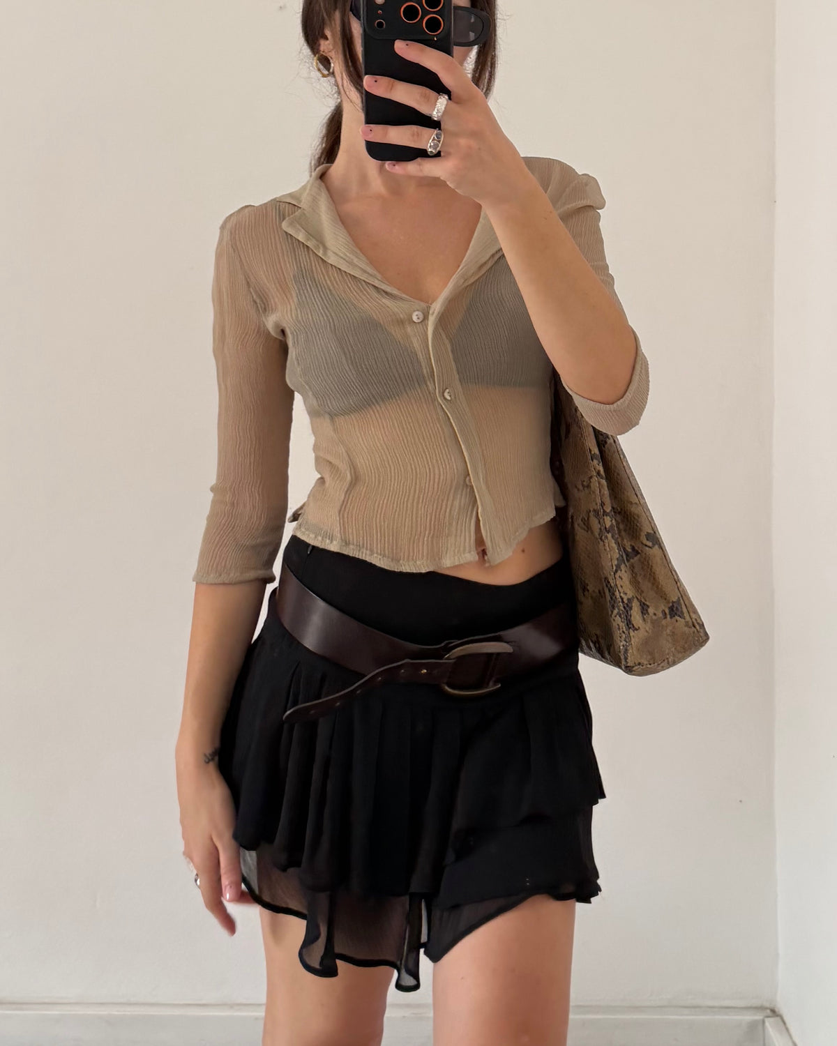 Chiffon mini skirt