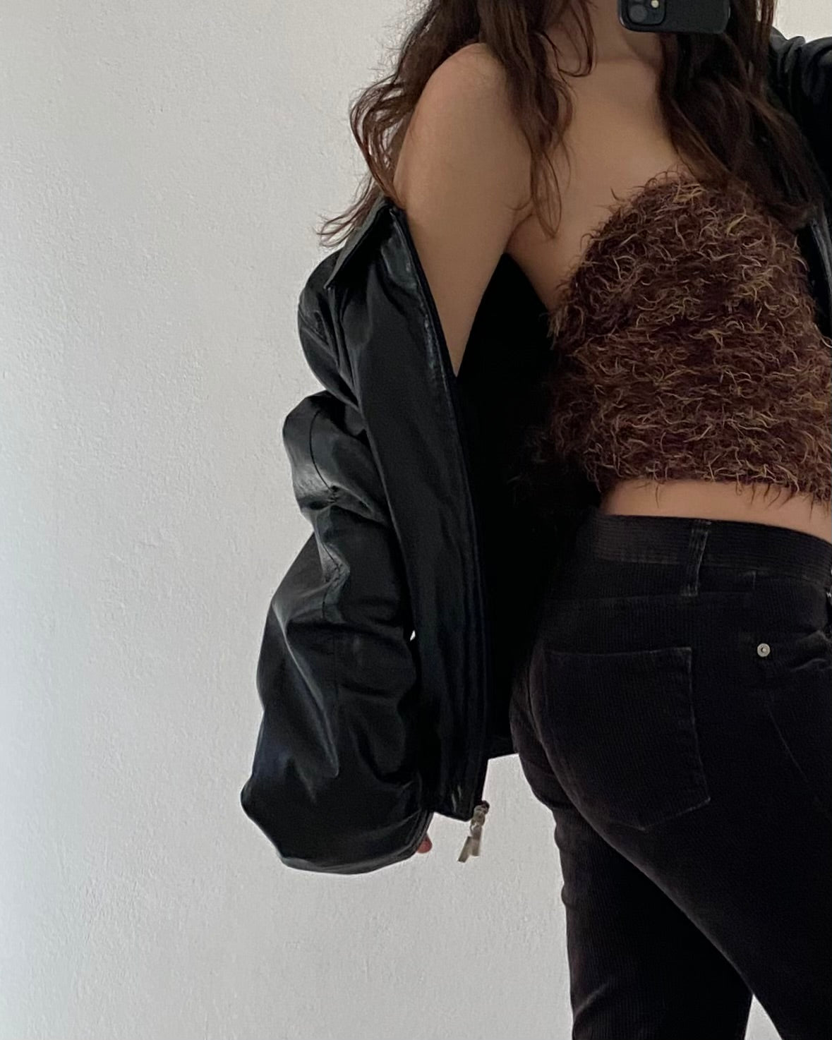 Brown cord flare trousers